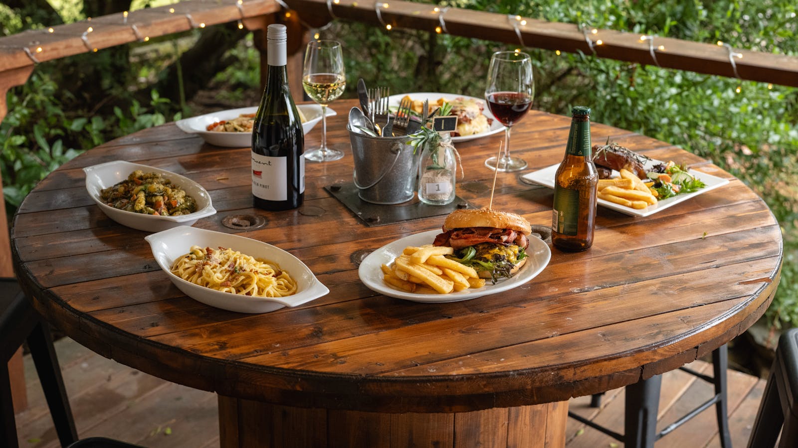 Gather with friends at Maydena Eats and enjoy a variety of dishes and drinks