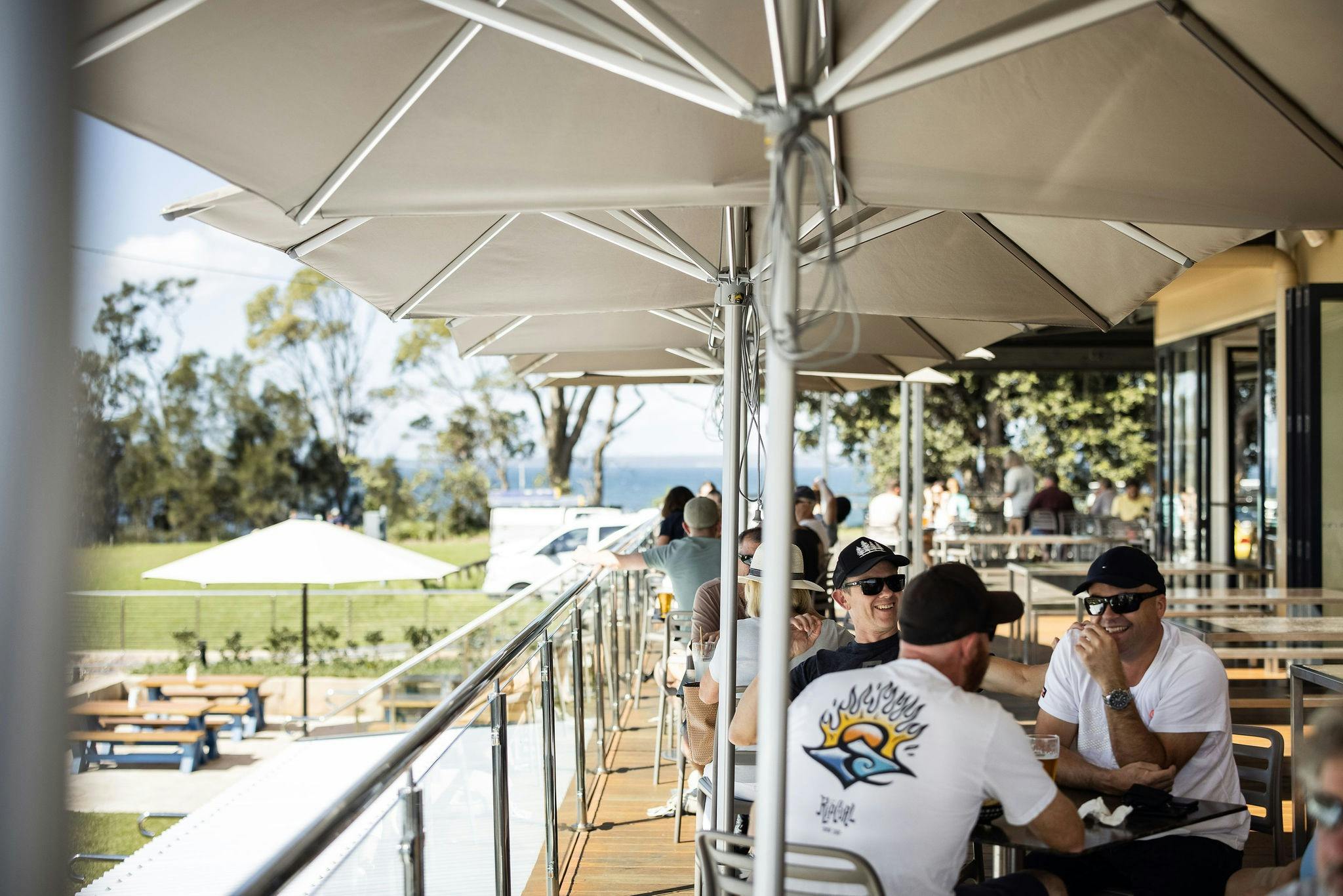 Drinks on the balcony overlooking Jervis Bay