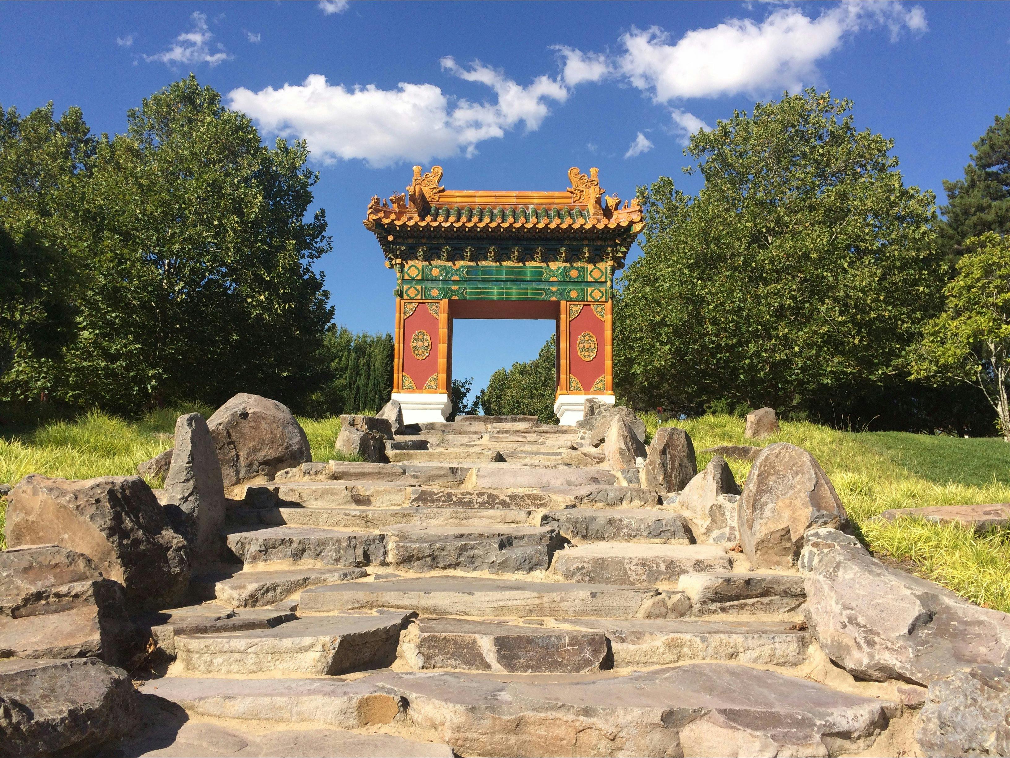 Traditional Chinese gate in the Beijing Garden