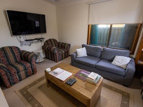 Spacious lounge with 60 inch Smart TV