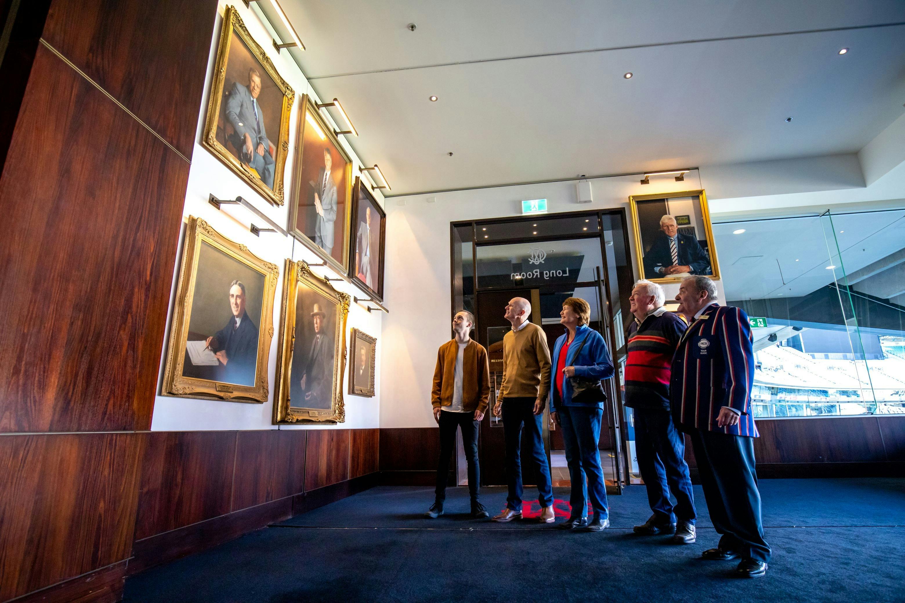 Viewing the portrait gallery behind the scenes at the MCG