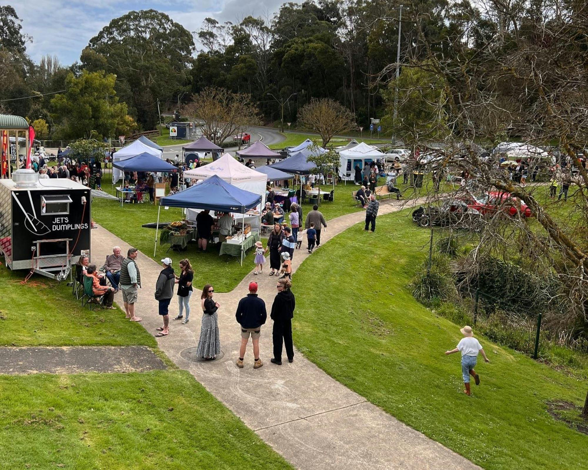 Shoppers at Timboon Market