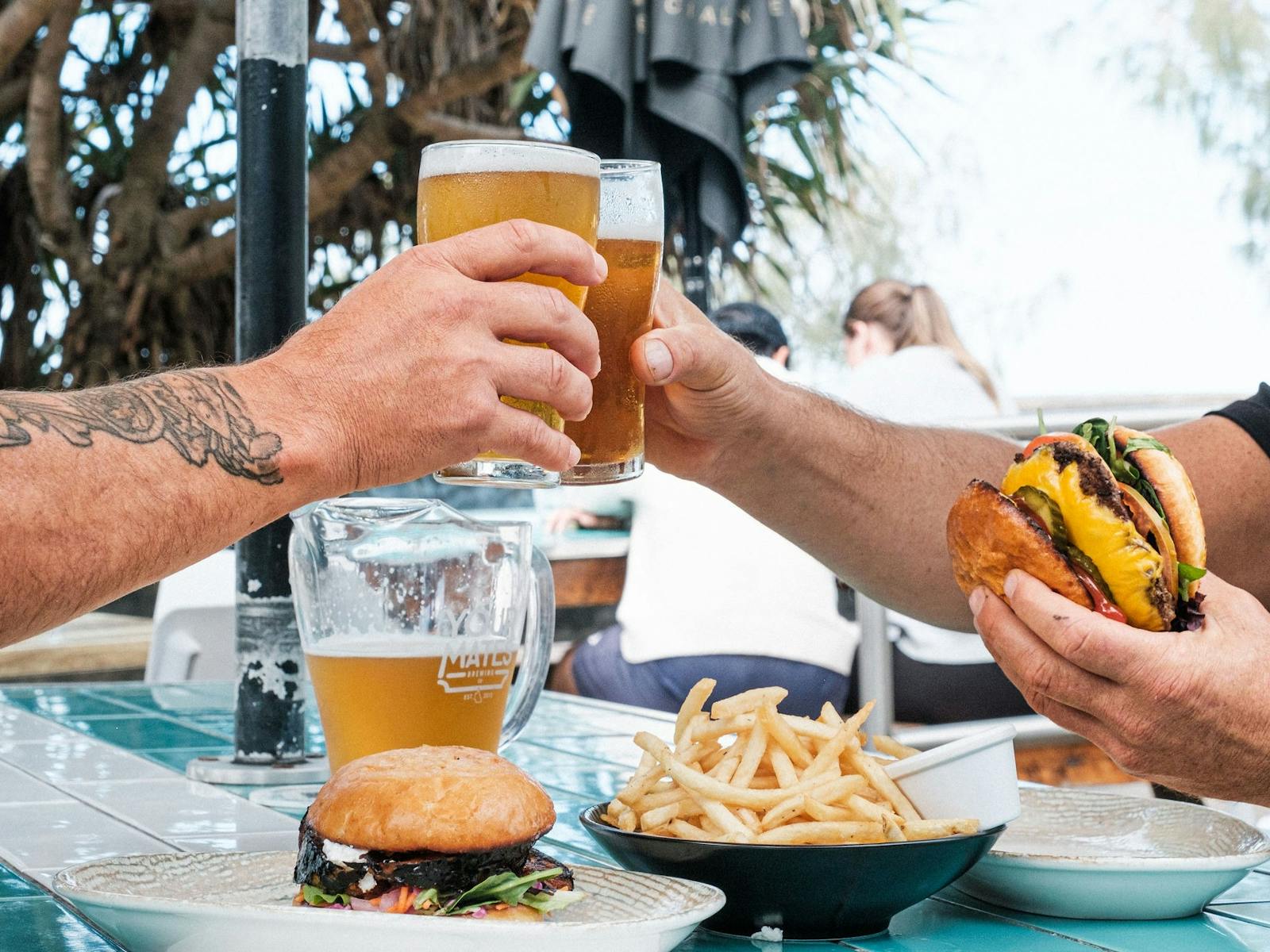 The Beach Bar's Classic American Cheeseburger with a view! The Beach Bar's Classic American Cheeseburger with a view!