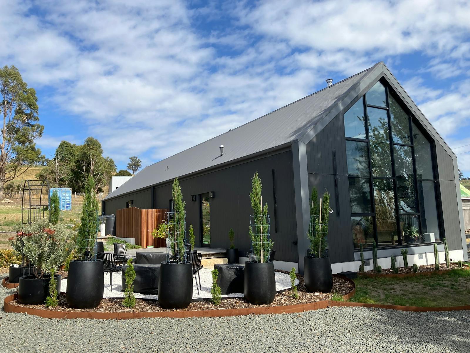A building which was the previous Stables Building. A firepit area called Pine Point.