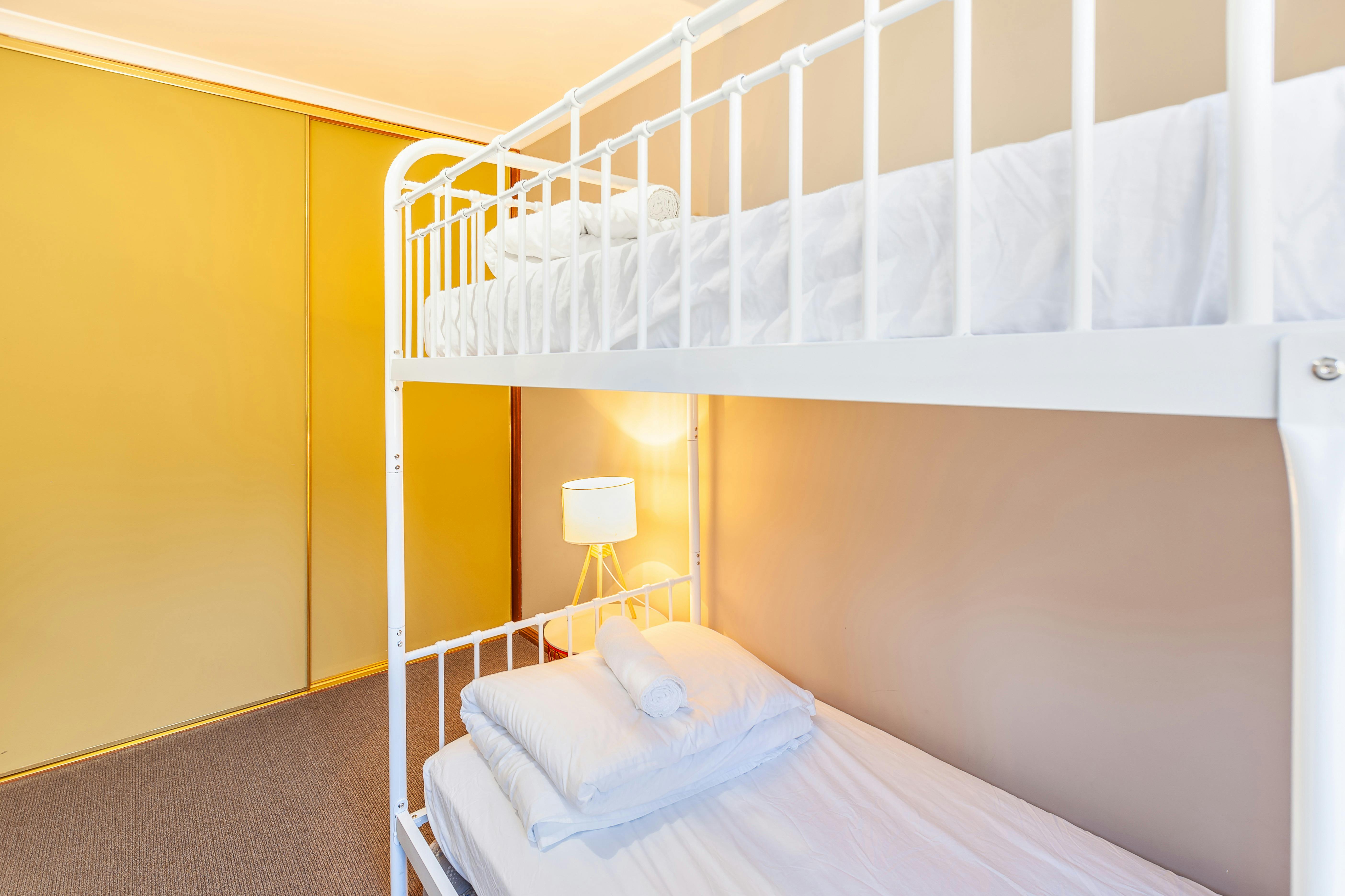 bunk beds inside cottage