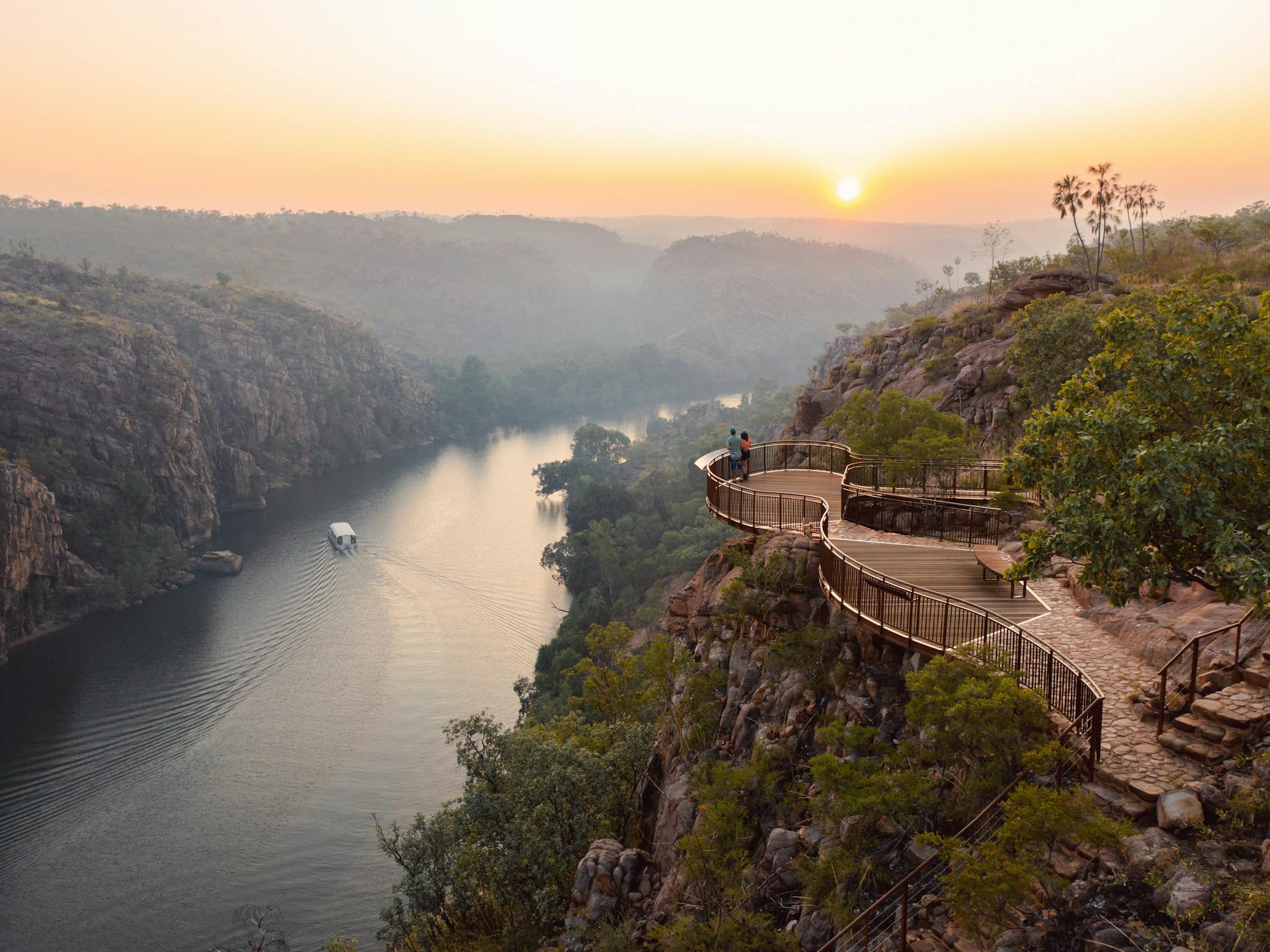 Arial view of Baruwei Lookout, at Nitmiluk National Park.