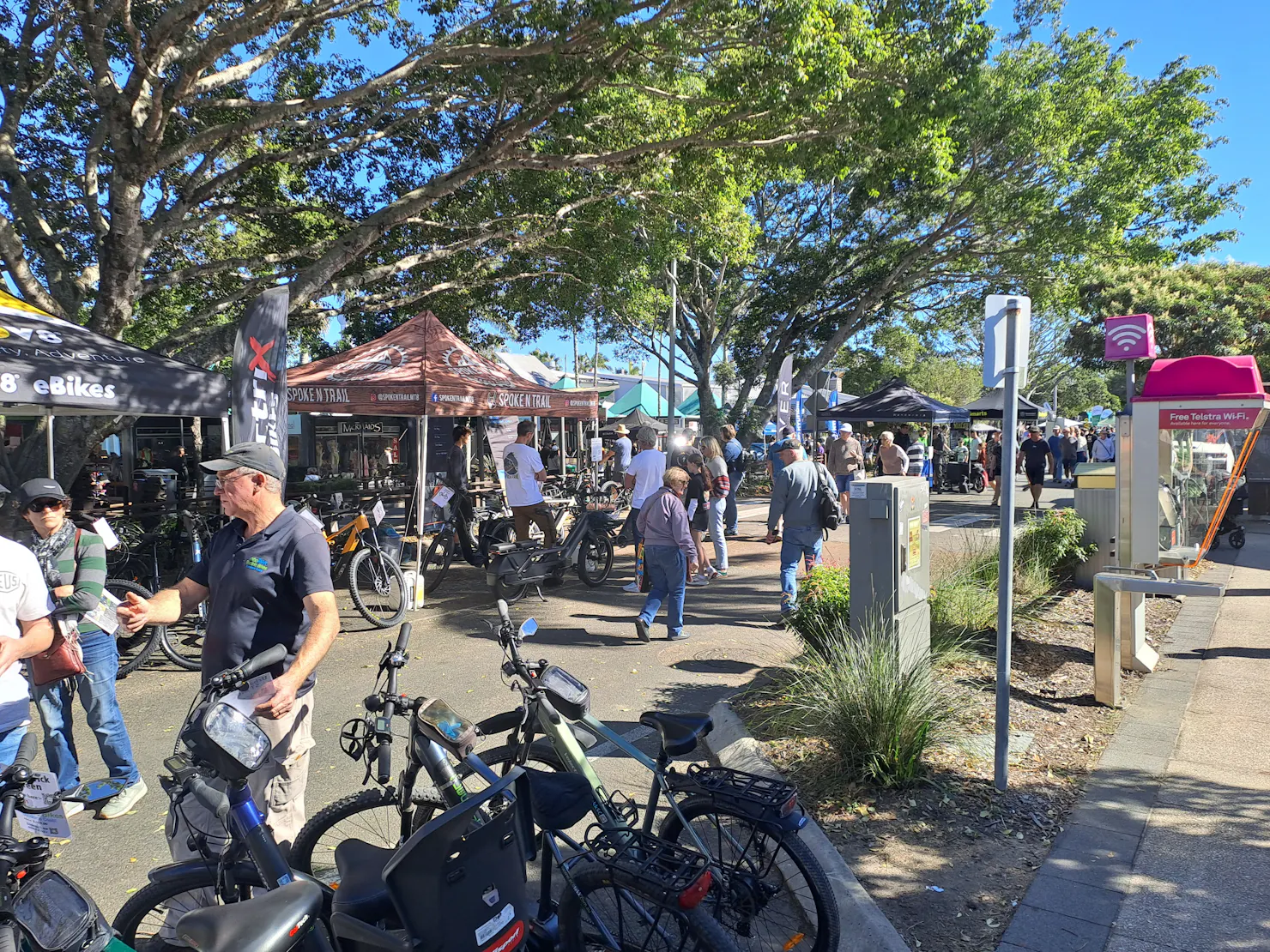 Street scene bike display area