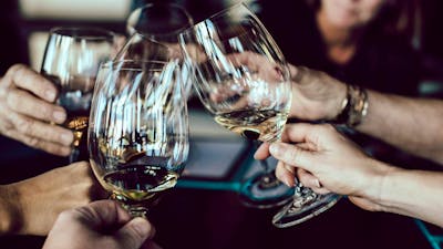 Group of people at a wine tasting