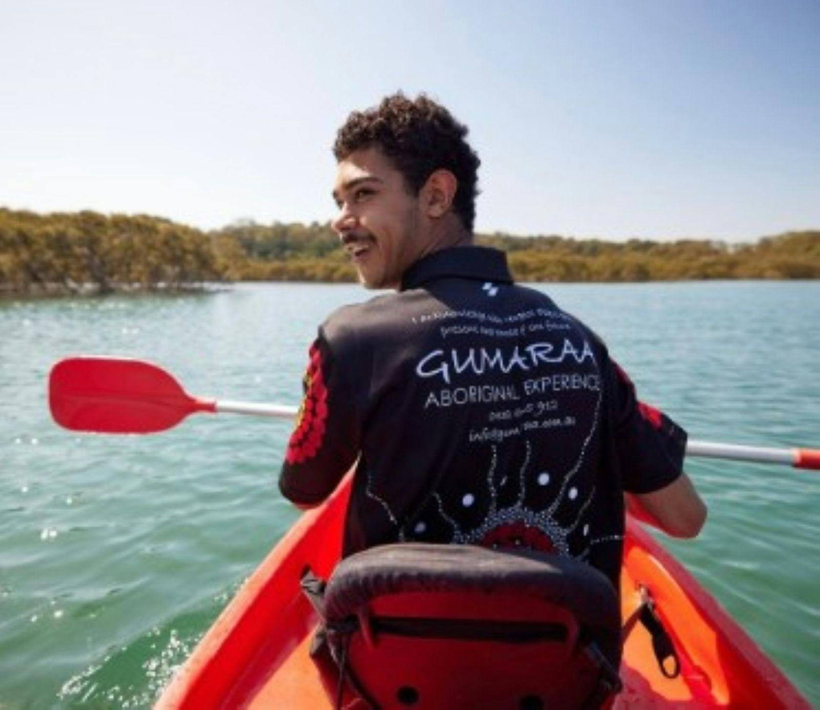 Tour Guide in canoe  on Minnamurra River