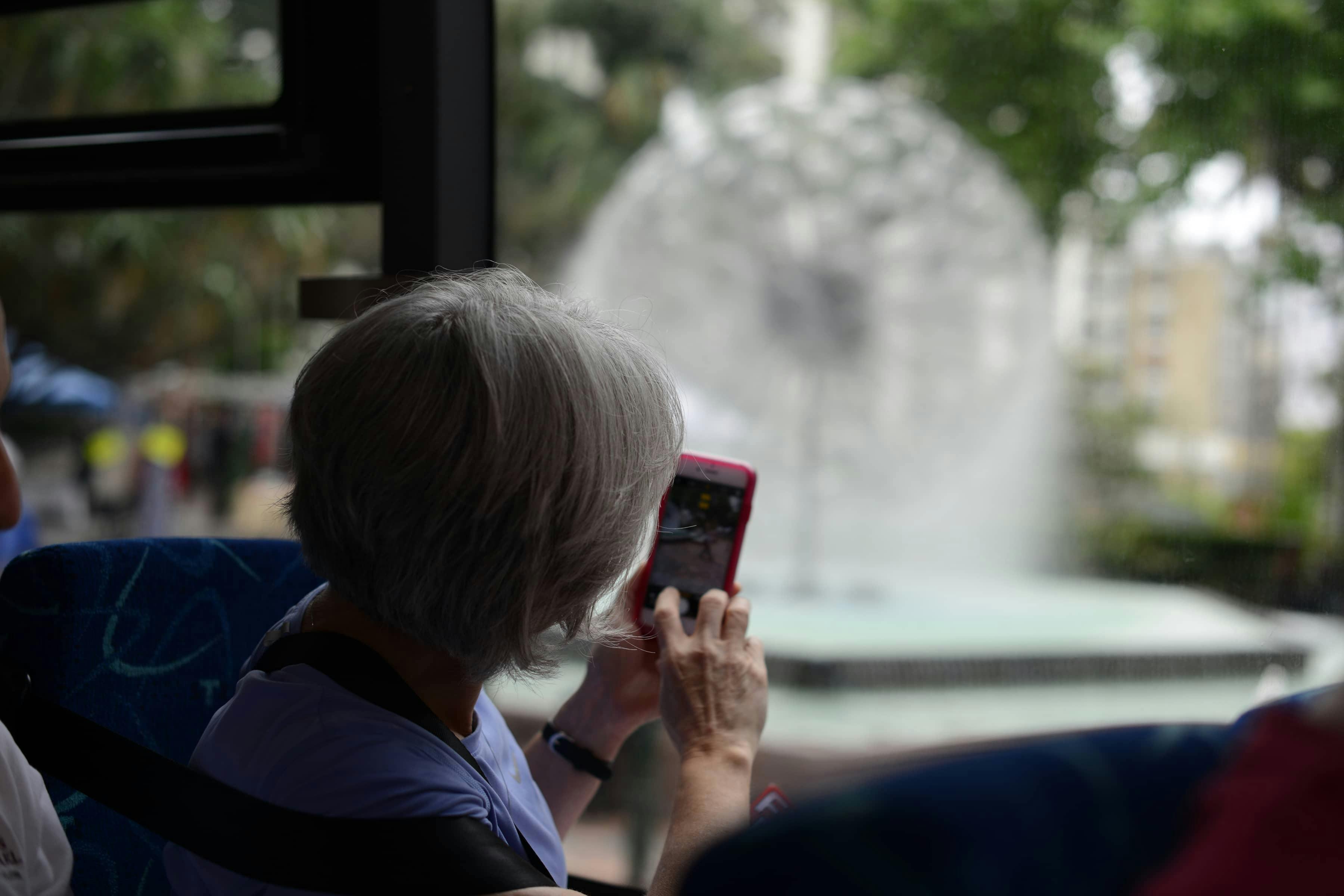 Sydney Bus Tours. A visitor enjoying Sydney sights.