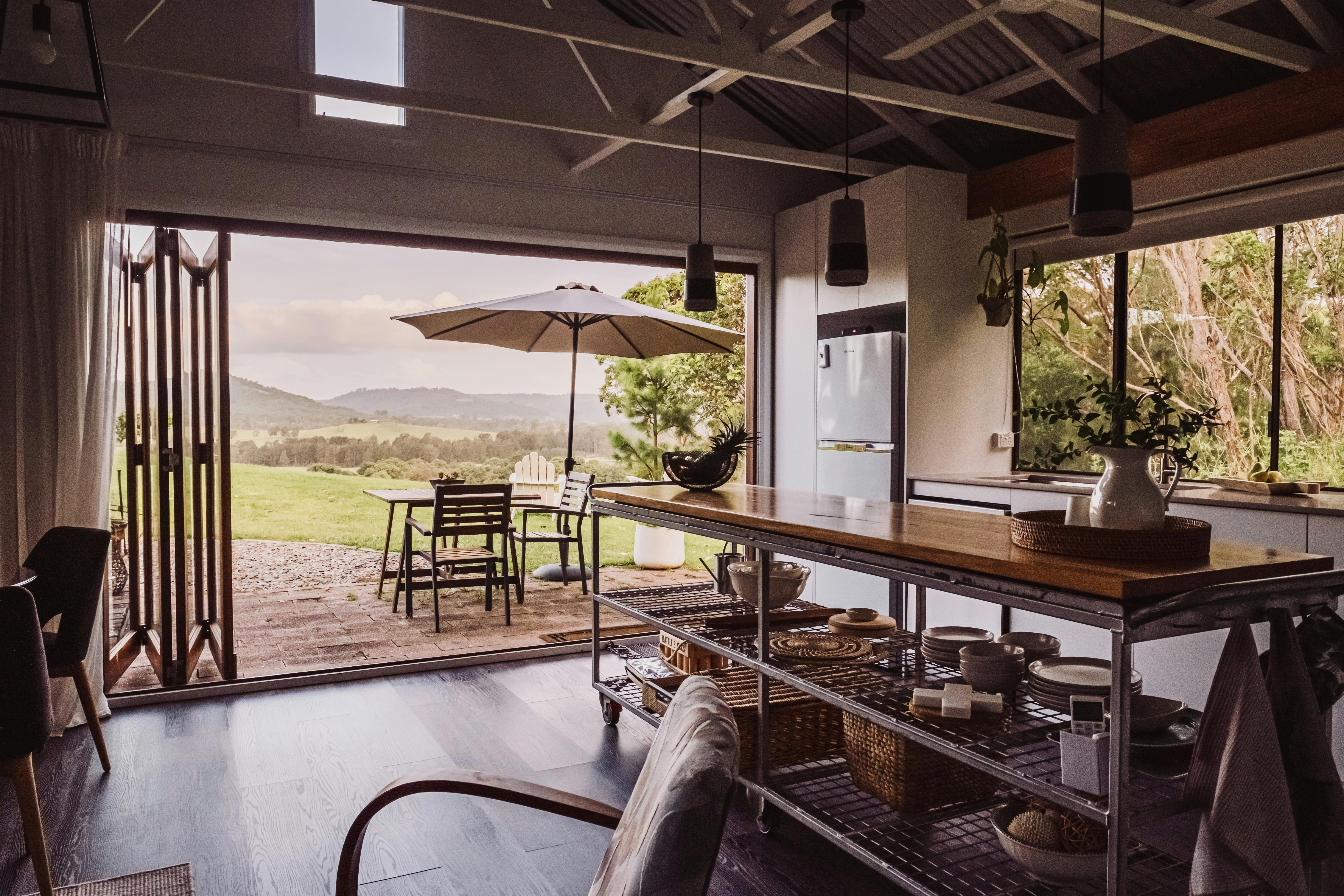 Stackback doors allow seemless transition from the inside out.