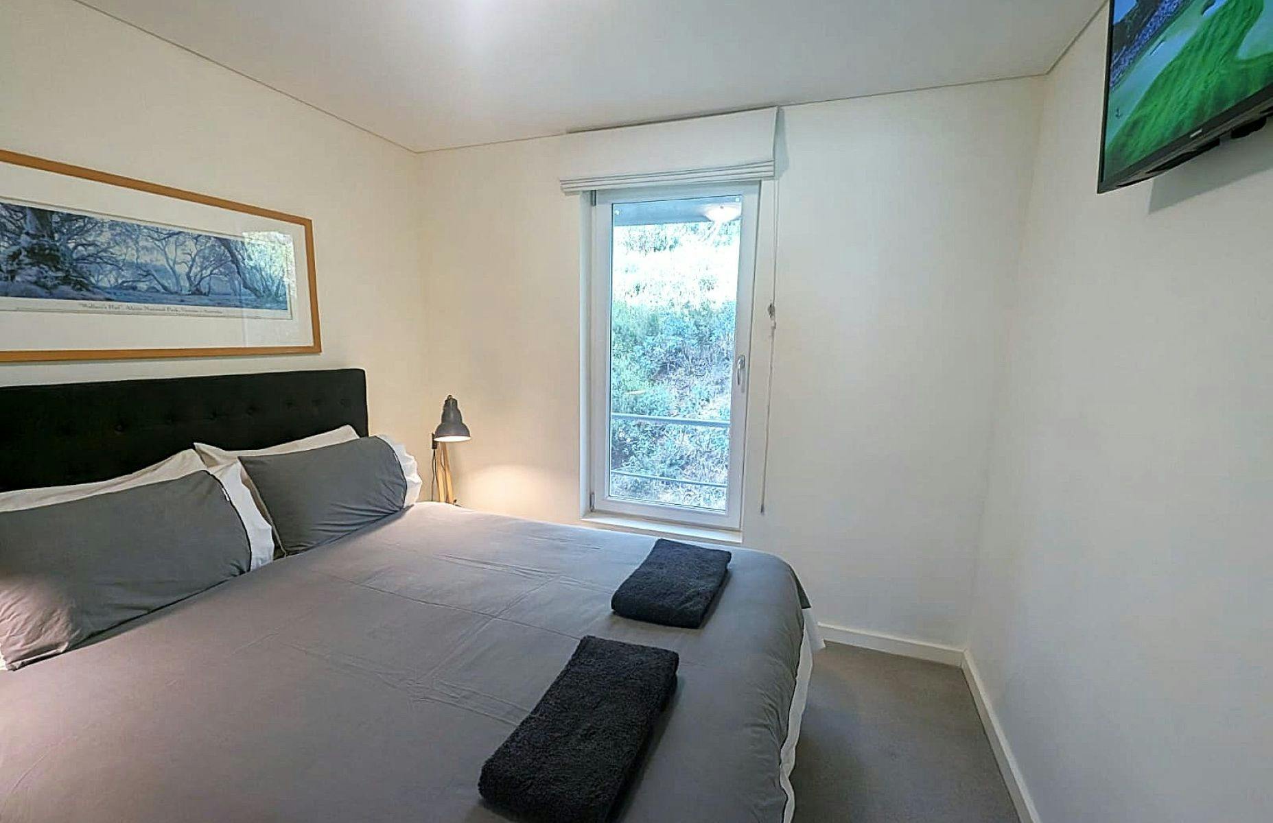 Both bedrooms look out to the snow gums