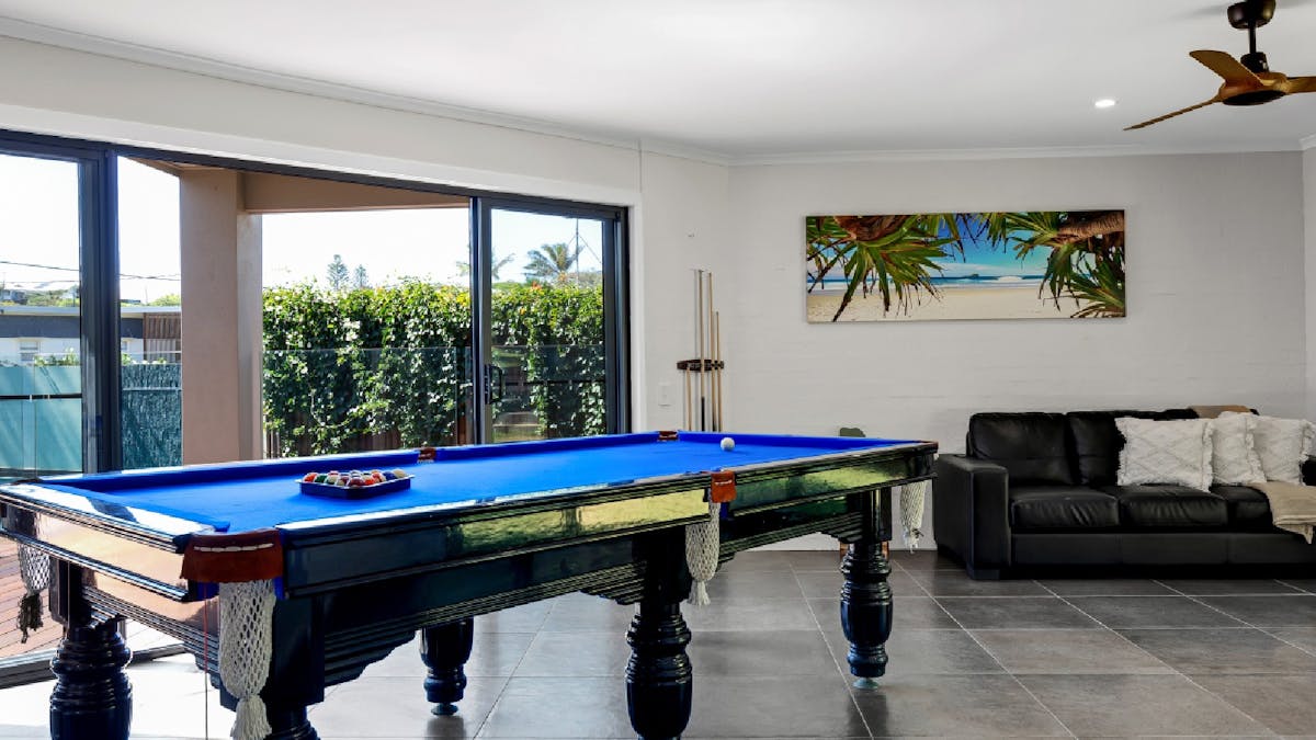 Games room with Pool table and TV