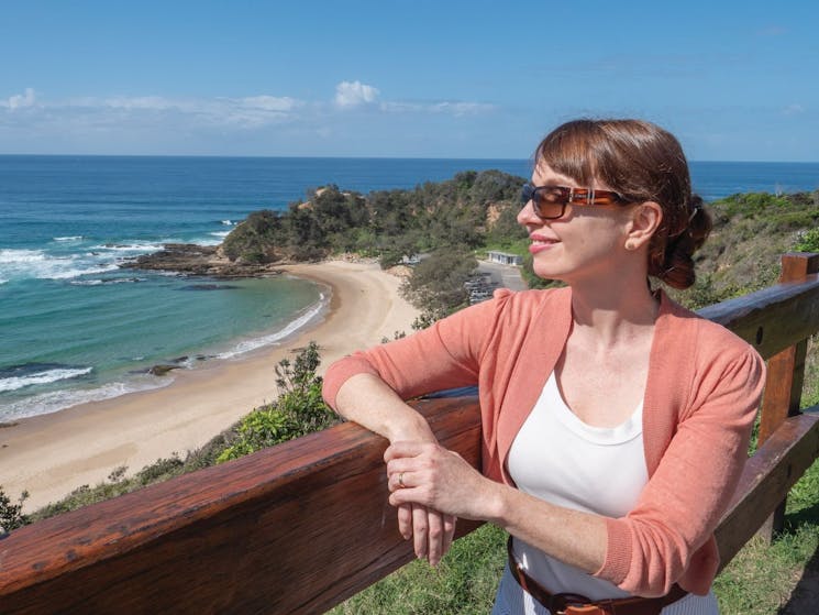 Warm sunshine on my face, Shelly Beach in the background, boat ramp, amenities, shade