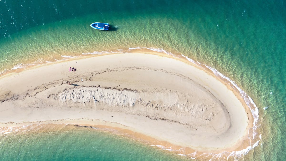 Drone shot of Dunk Island spit