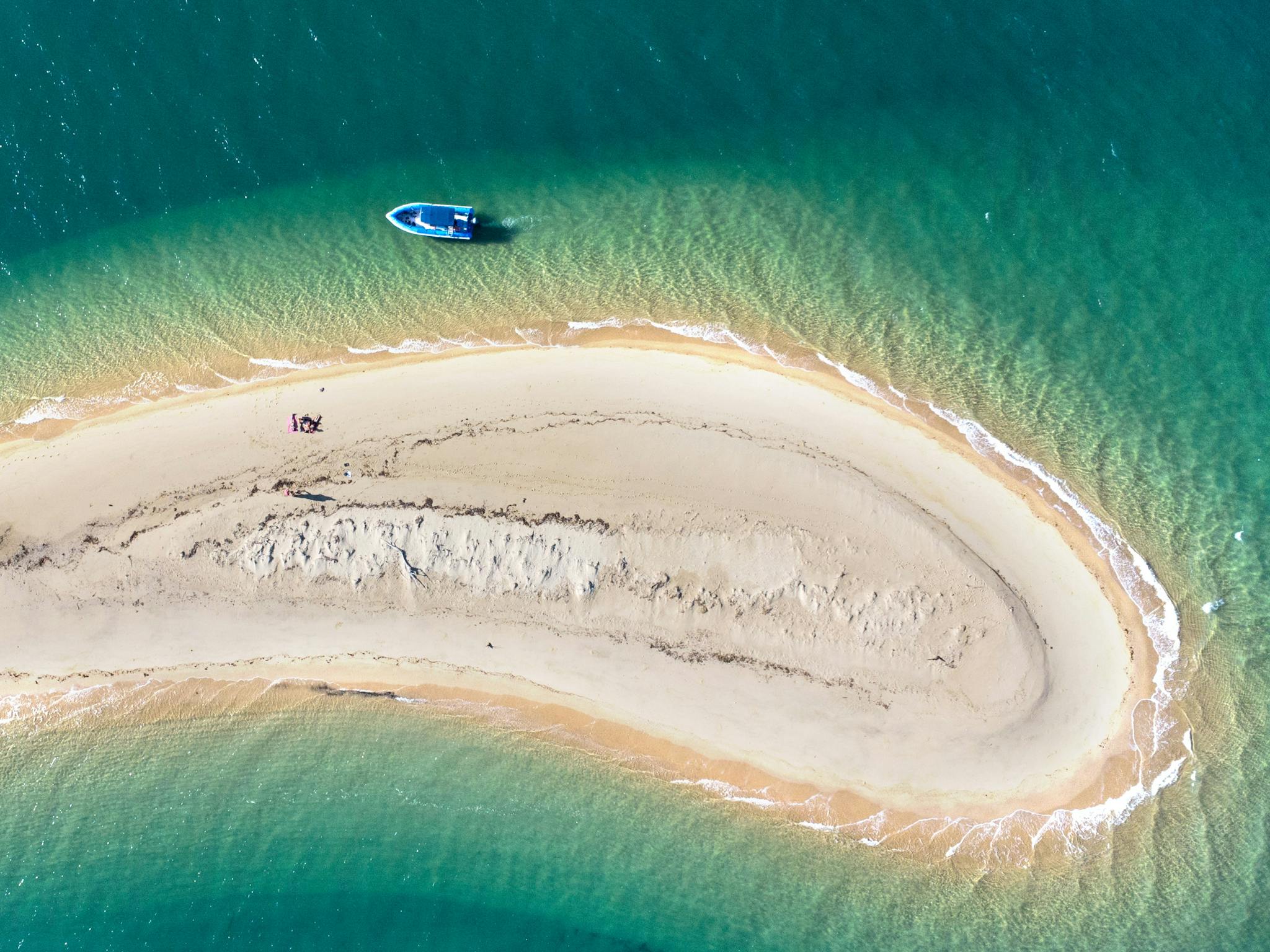 Drone shot of Dunk Island spit