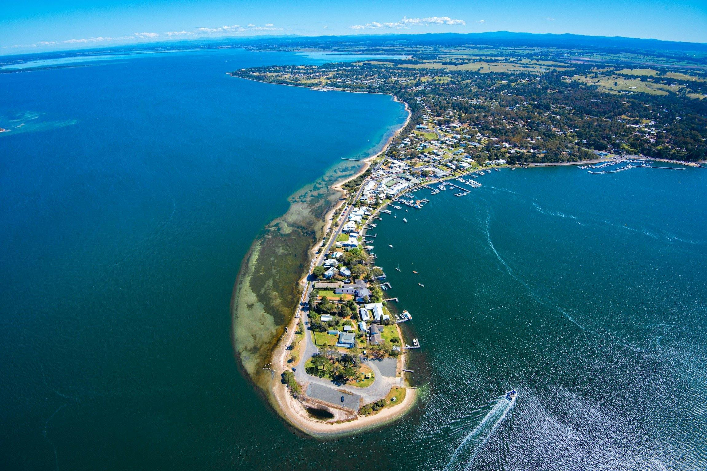 Shaving Point at Metung with The Silt Jetties in the background
