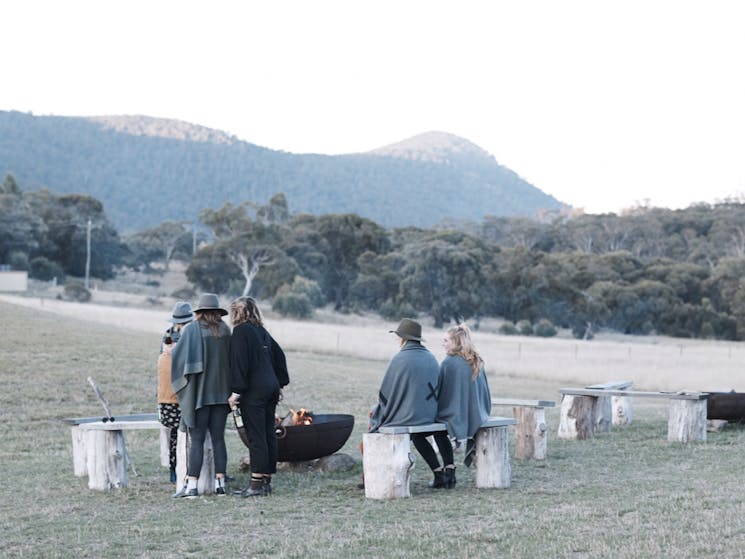 Fire pit dining, Crackenback, NSW, Snowy Mountains, Tinkersfield