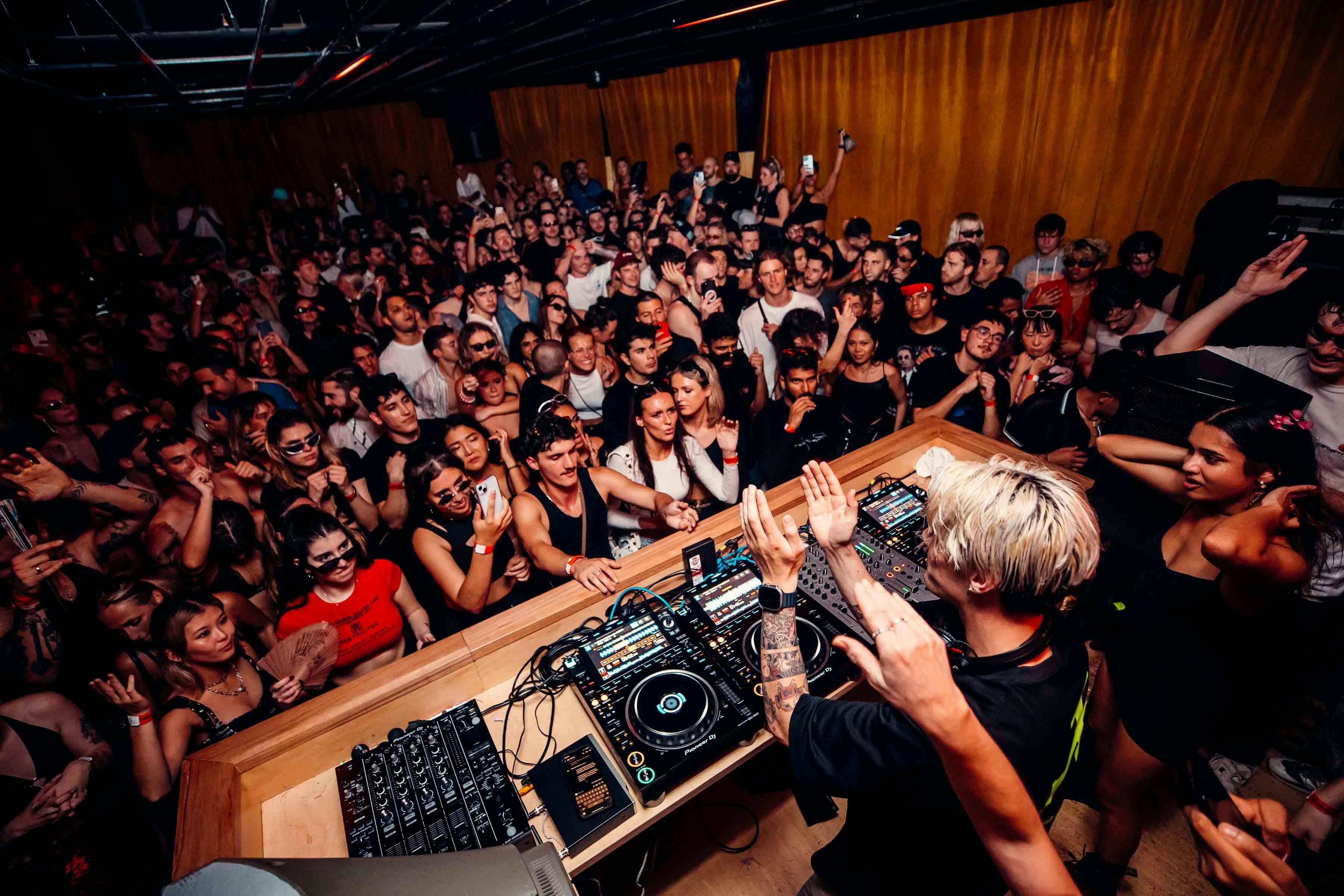 Crowd dancing in club