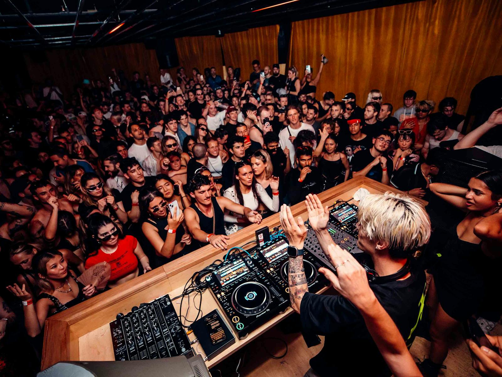 Crowd dancing in club