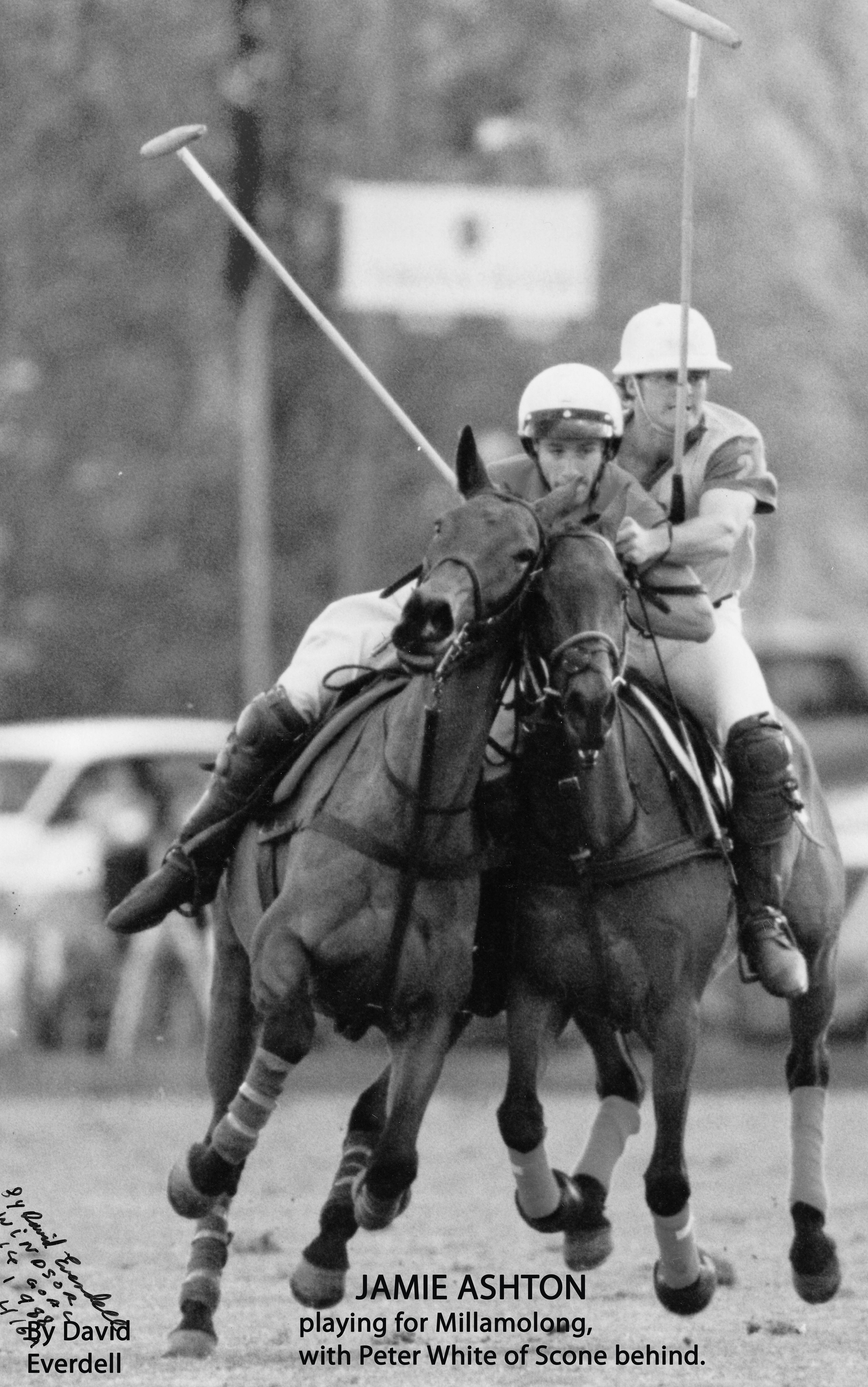 Jamie Ashton riding off Peter White 1980's