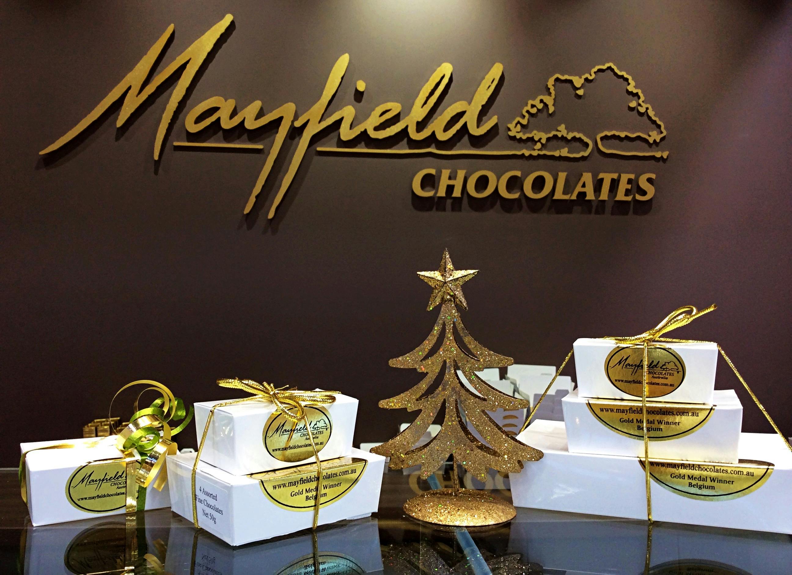 Mayfield Chocolates boxes at Christmas