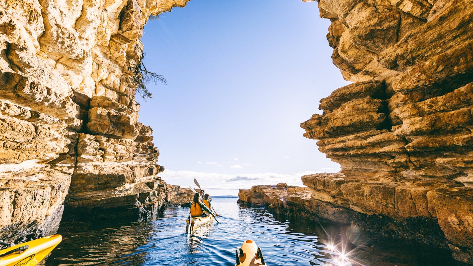 Kayaking in caves along the River Derwent