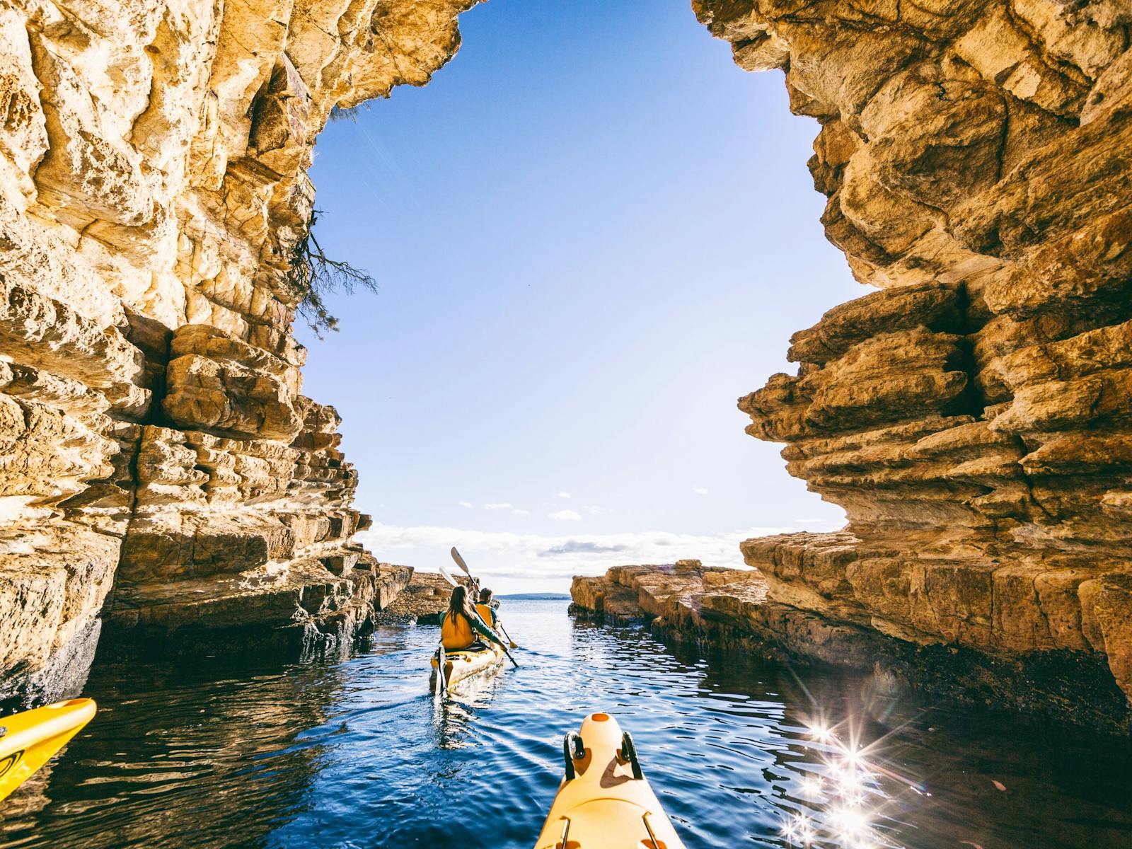 Kayaking in caves along the River Derwent