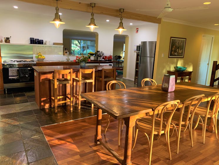 Open plan kitchen and dining