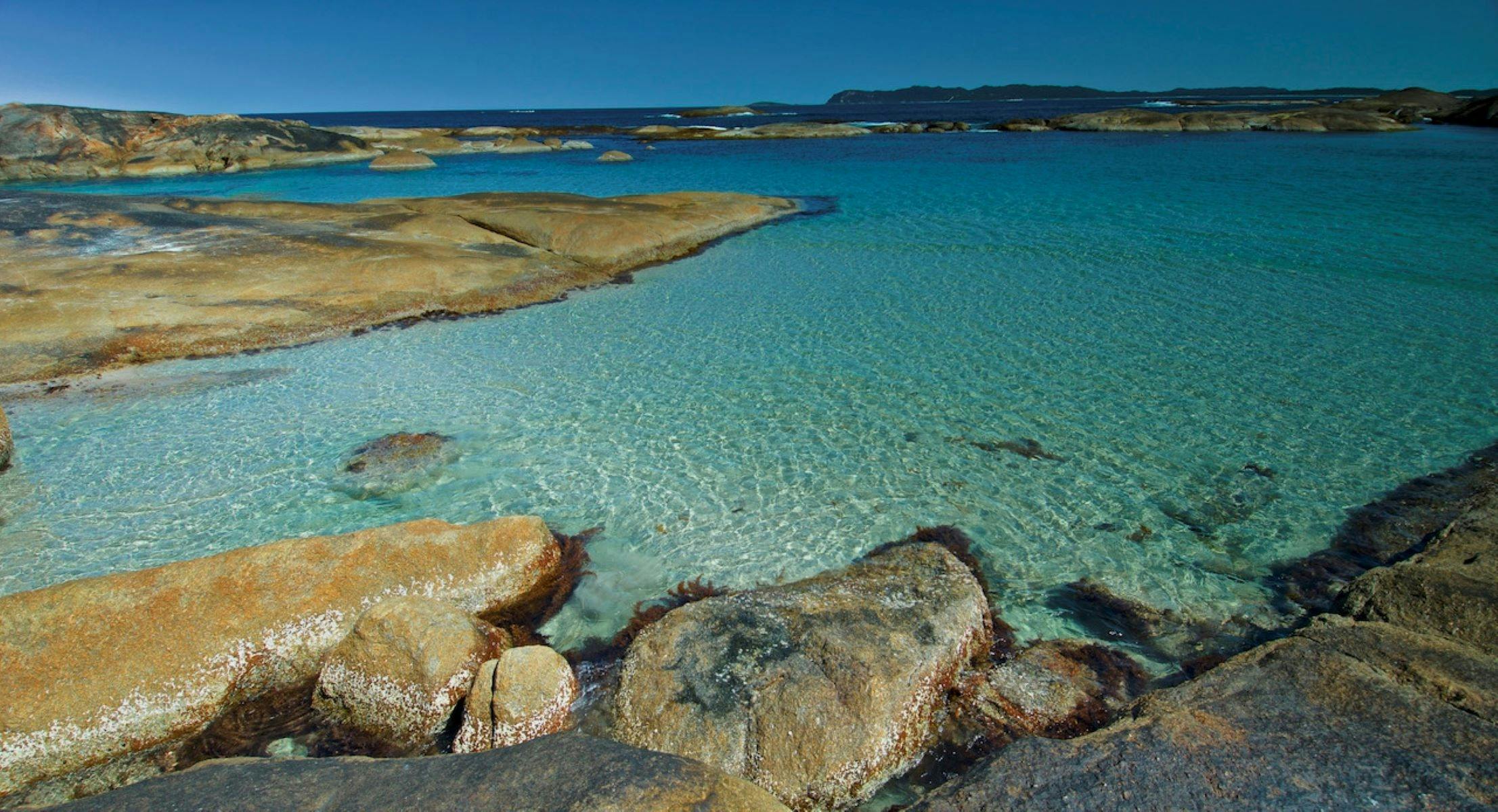 Bay with clear flat water