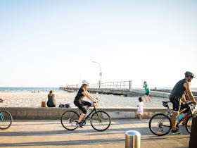 Cycling along Altona Beach