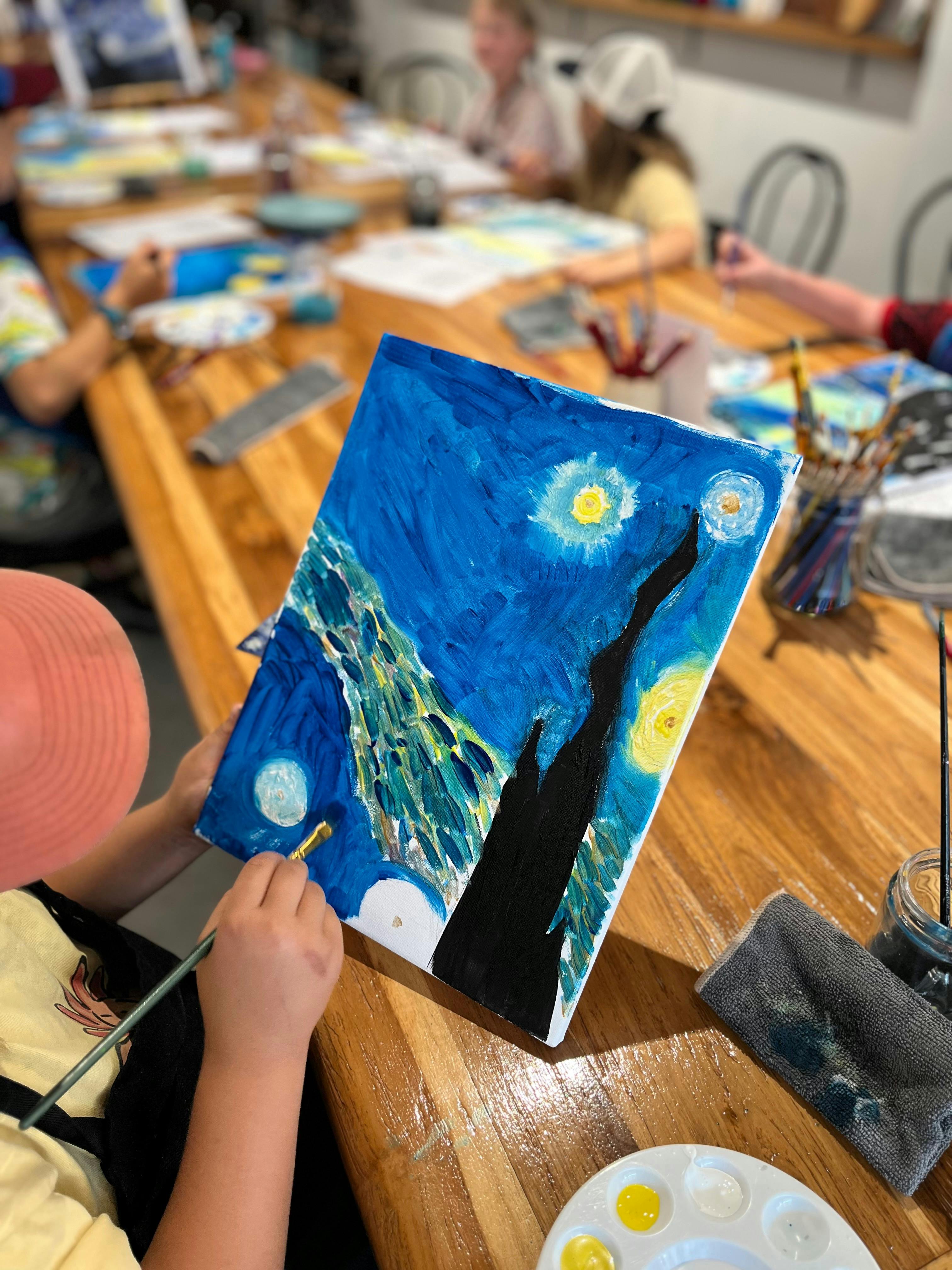Van Gogh art project with the after school art class