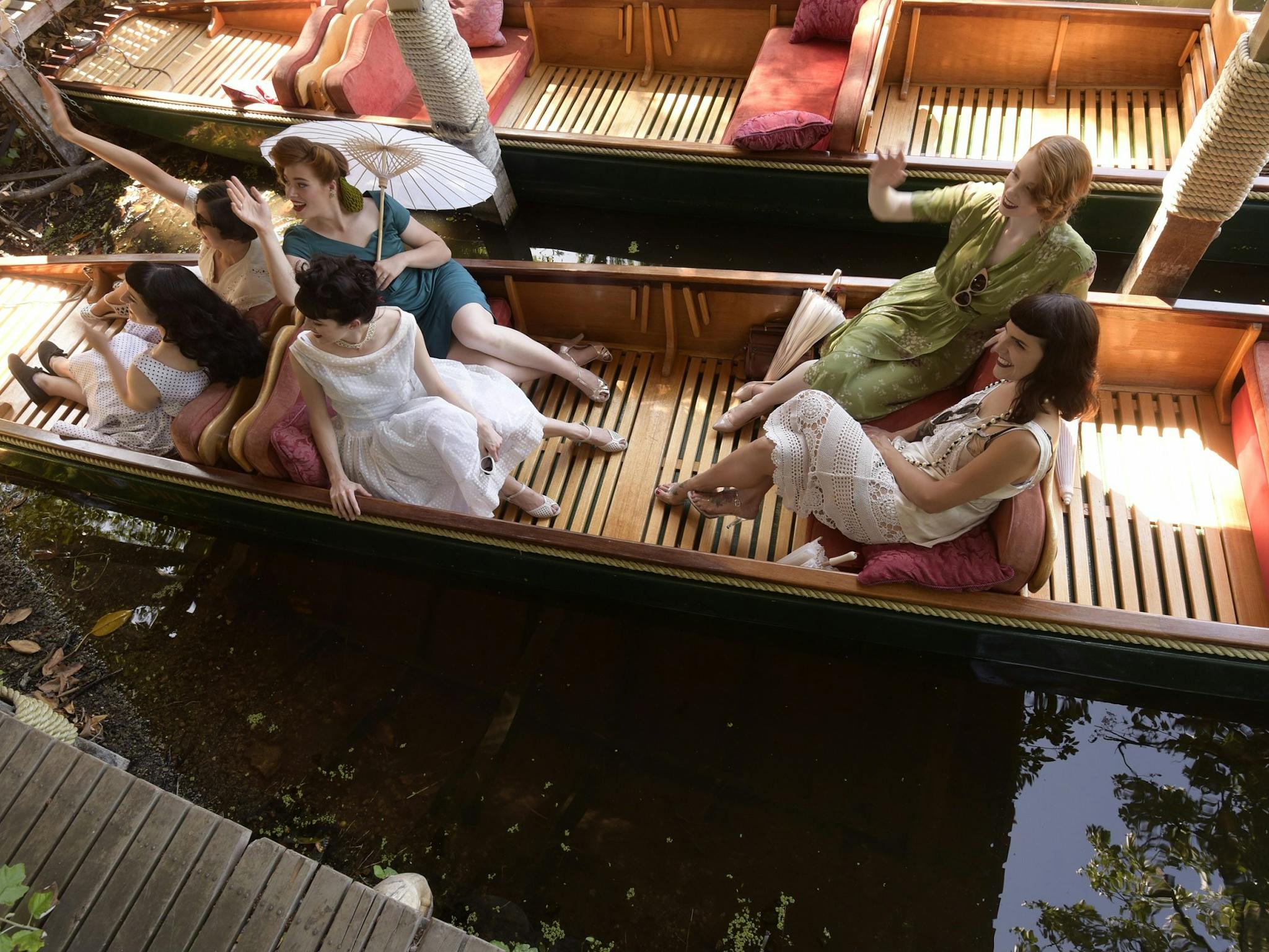 Punting on the Lake vintage punting