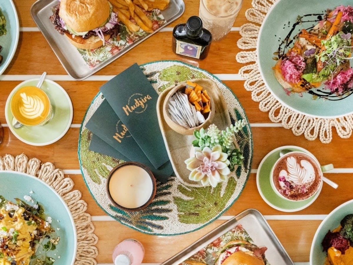 flat lay of a table with a delicious lunch flat lay of a table with a delicious lunch