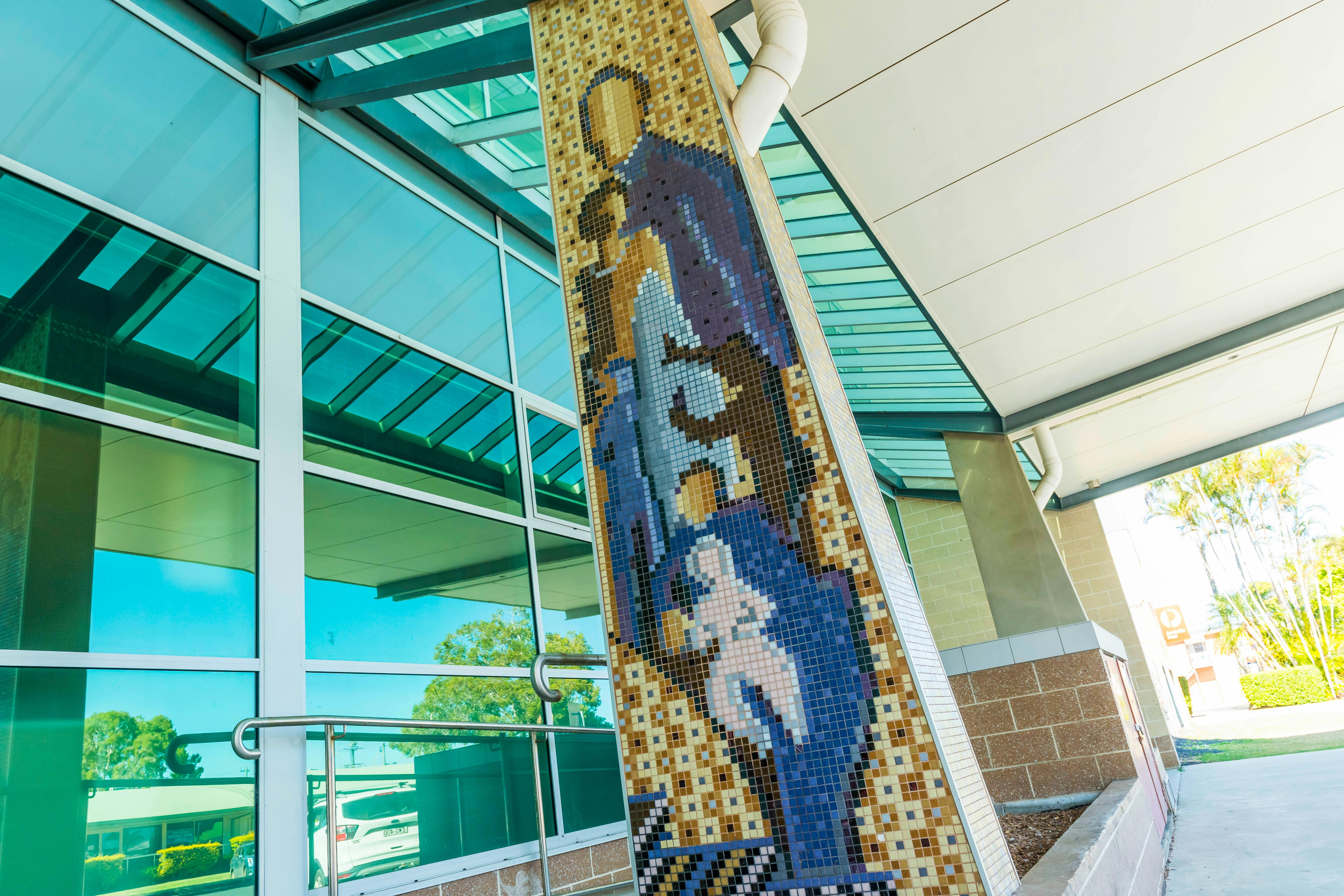 mosaic tiles on a pillar