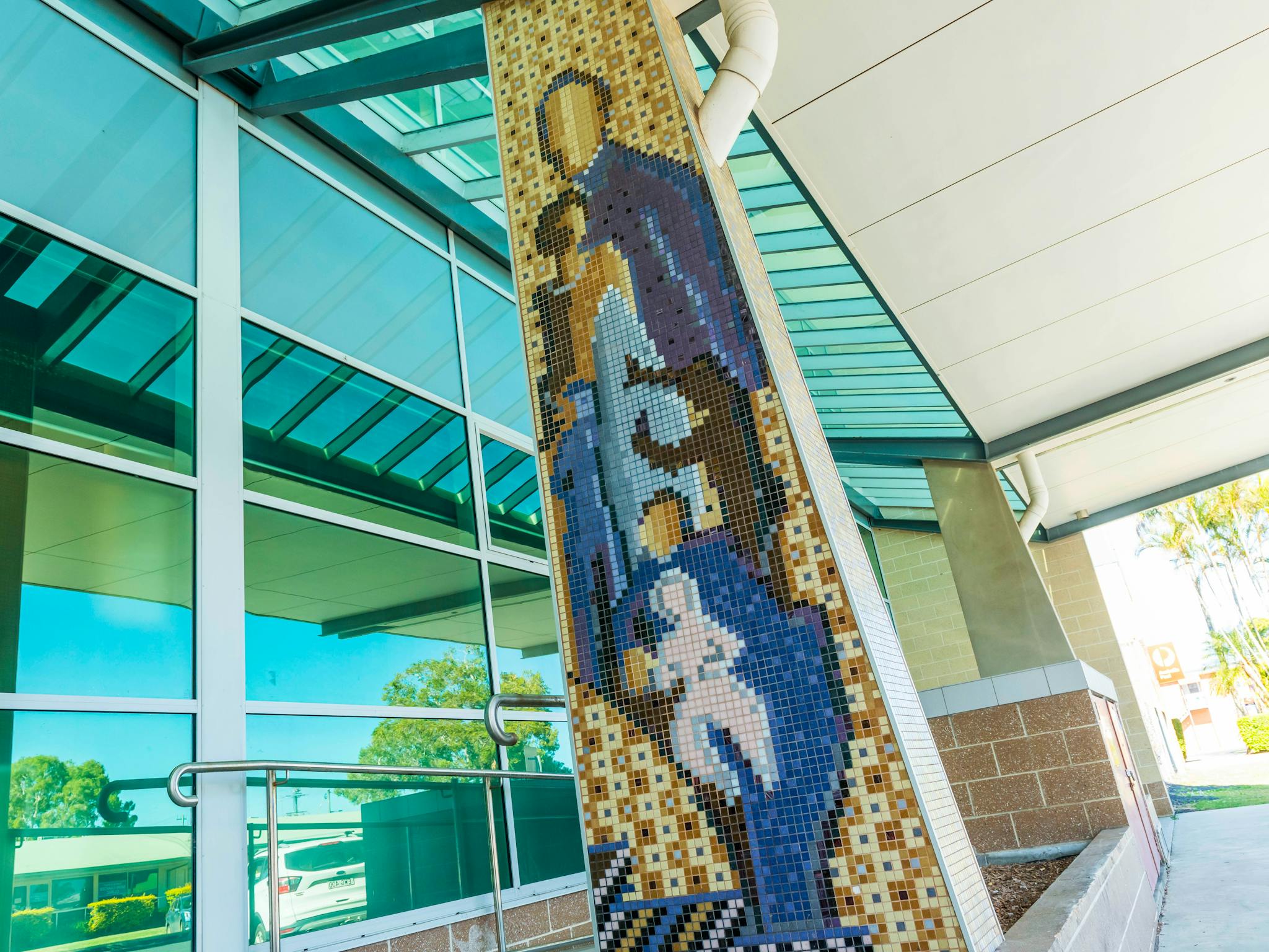 mosaic tiles on a pillar