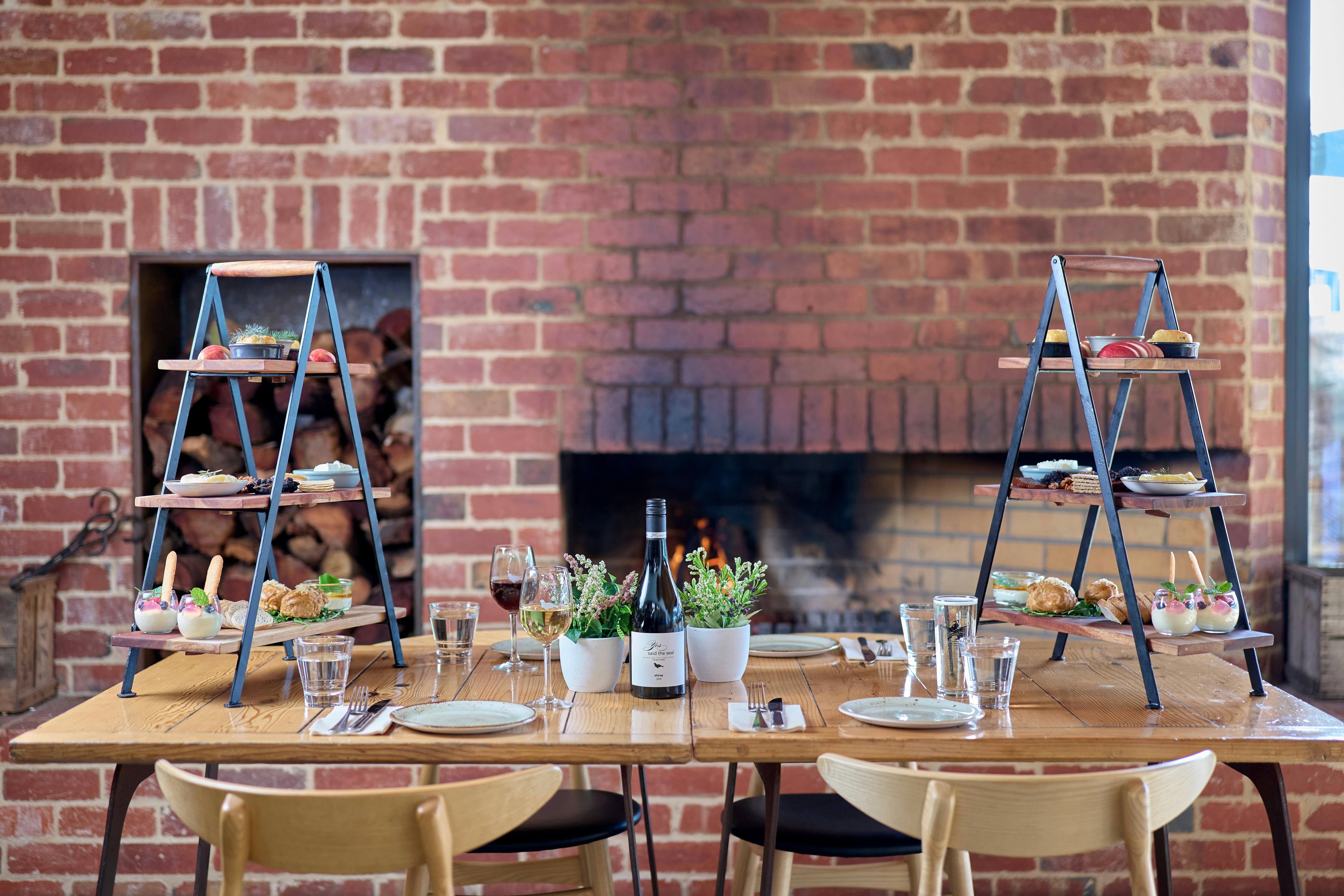 Two high tea stands on a table