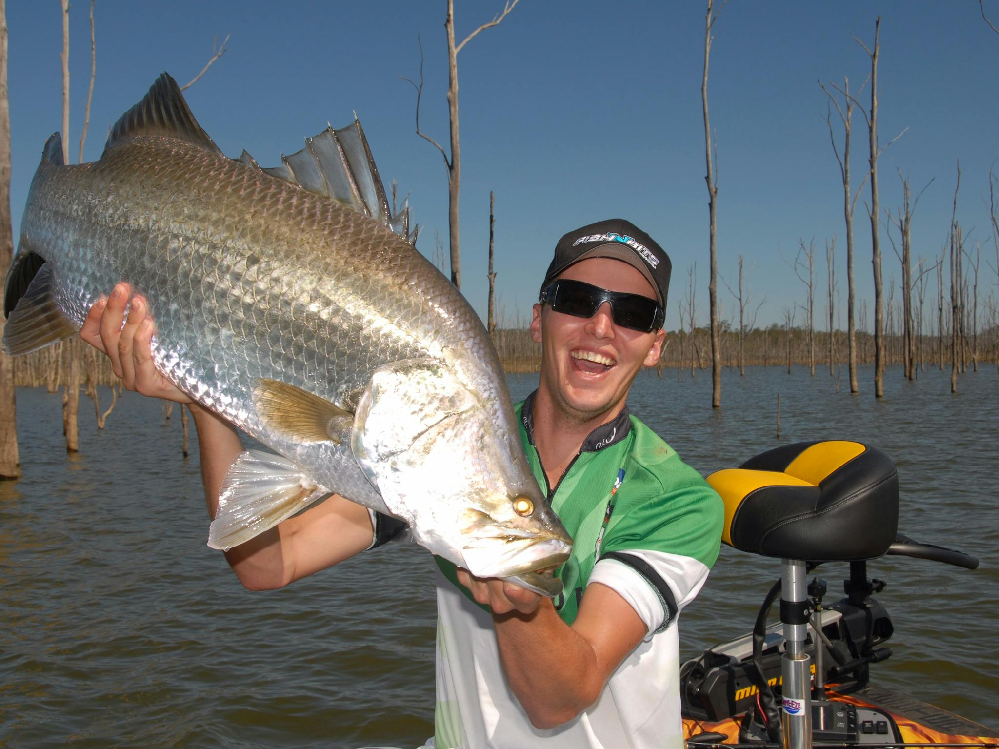 Fishing at an inland dam Fishing at an inland dam
