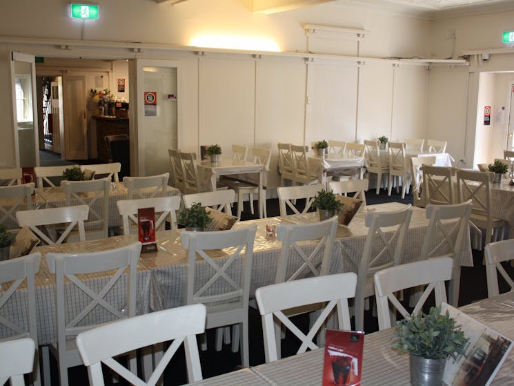 Tables and chairs in dining room