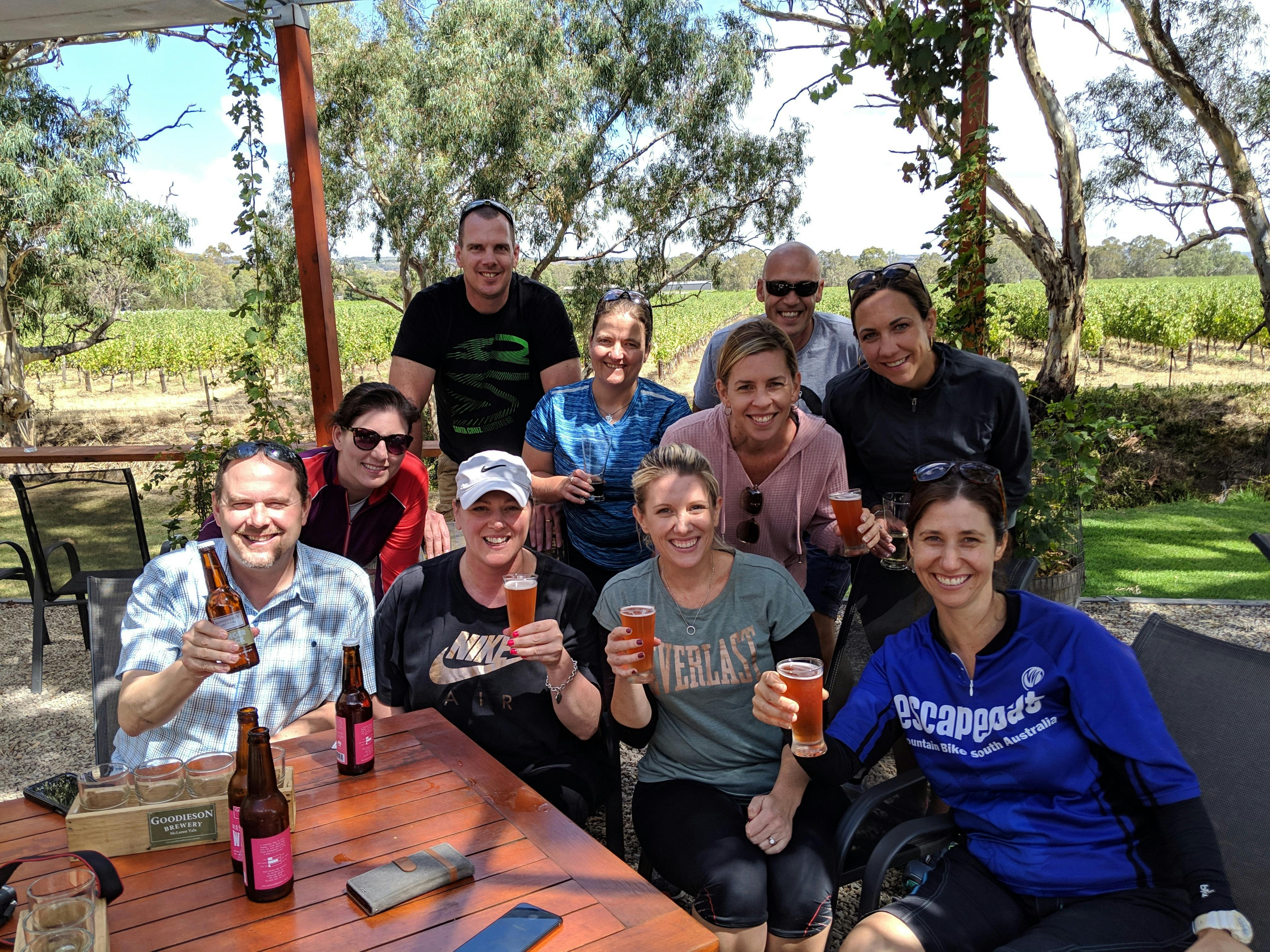 Enjoying local beers and wines in McLaren Vale