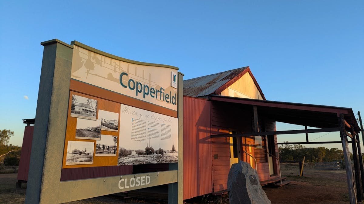 Copperfield Store and interpretive signage