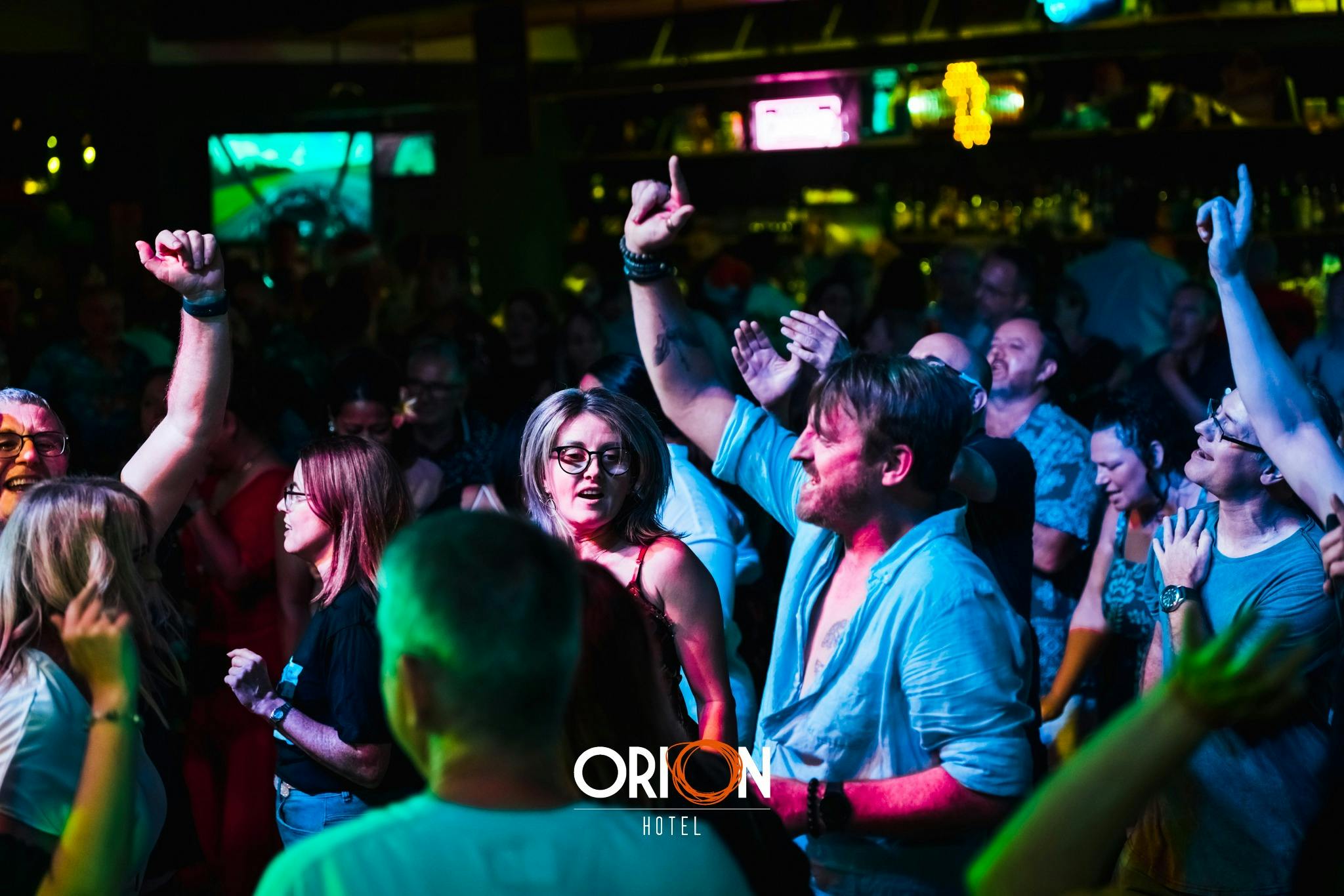 Crowd of people dancing at Orion Hotel Springfield