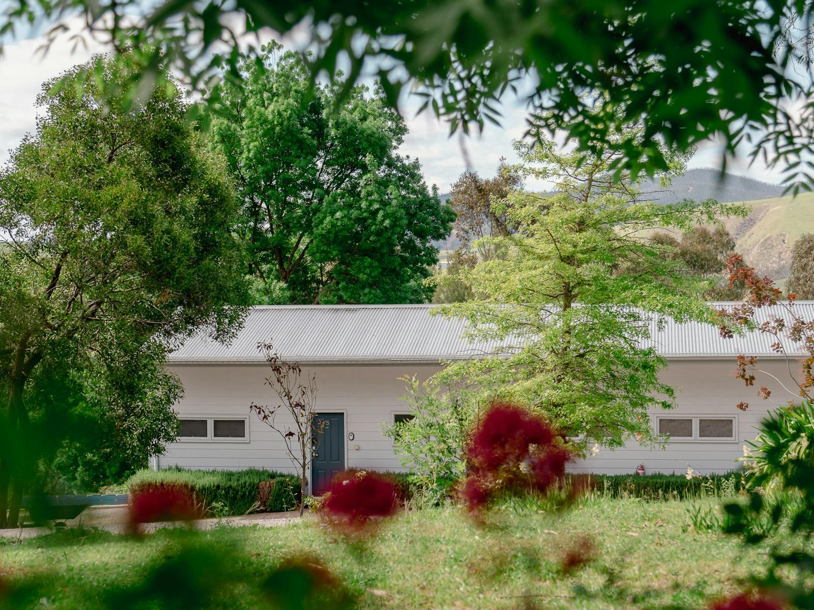 motel units with garden in front