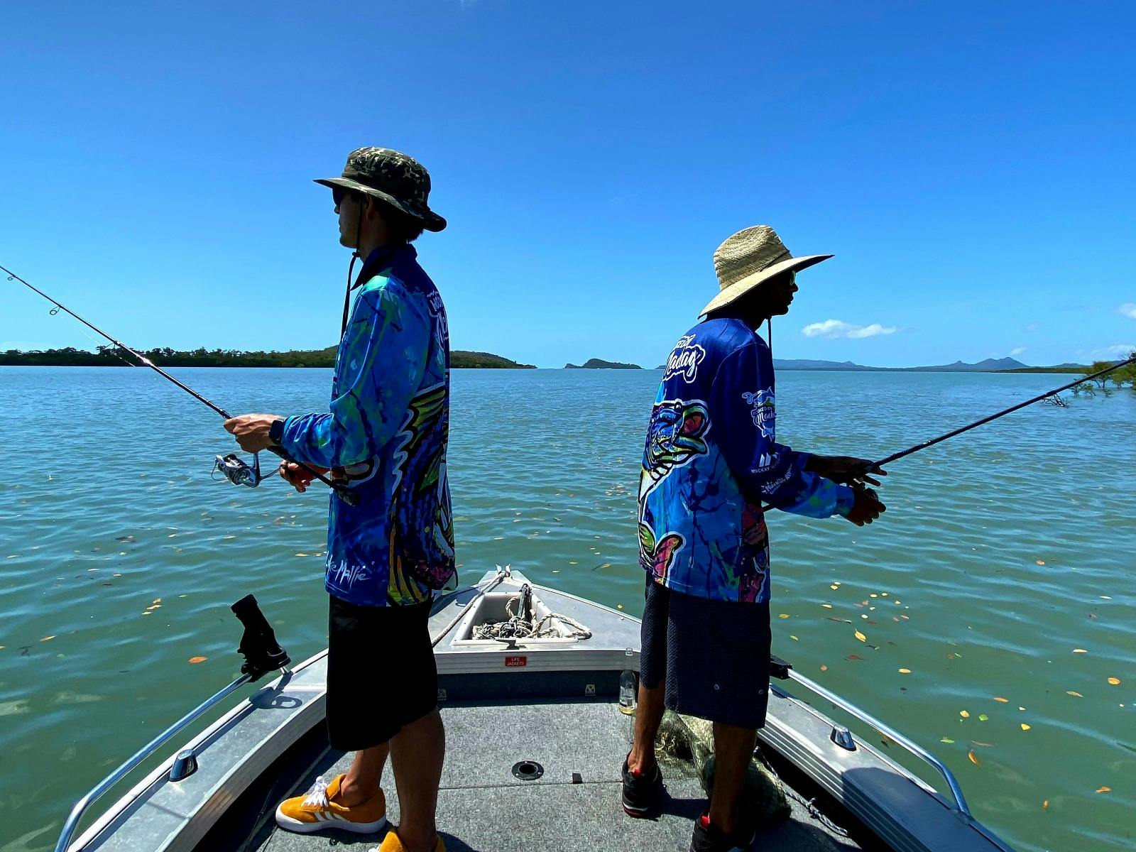 Two men fishing