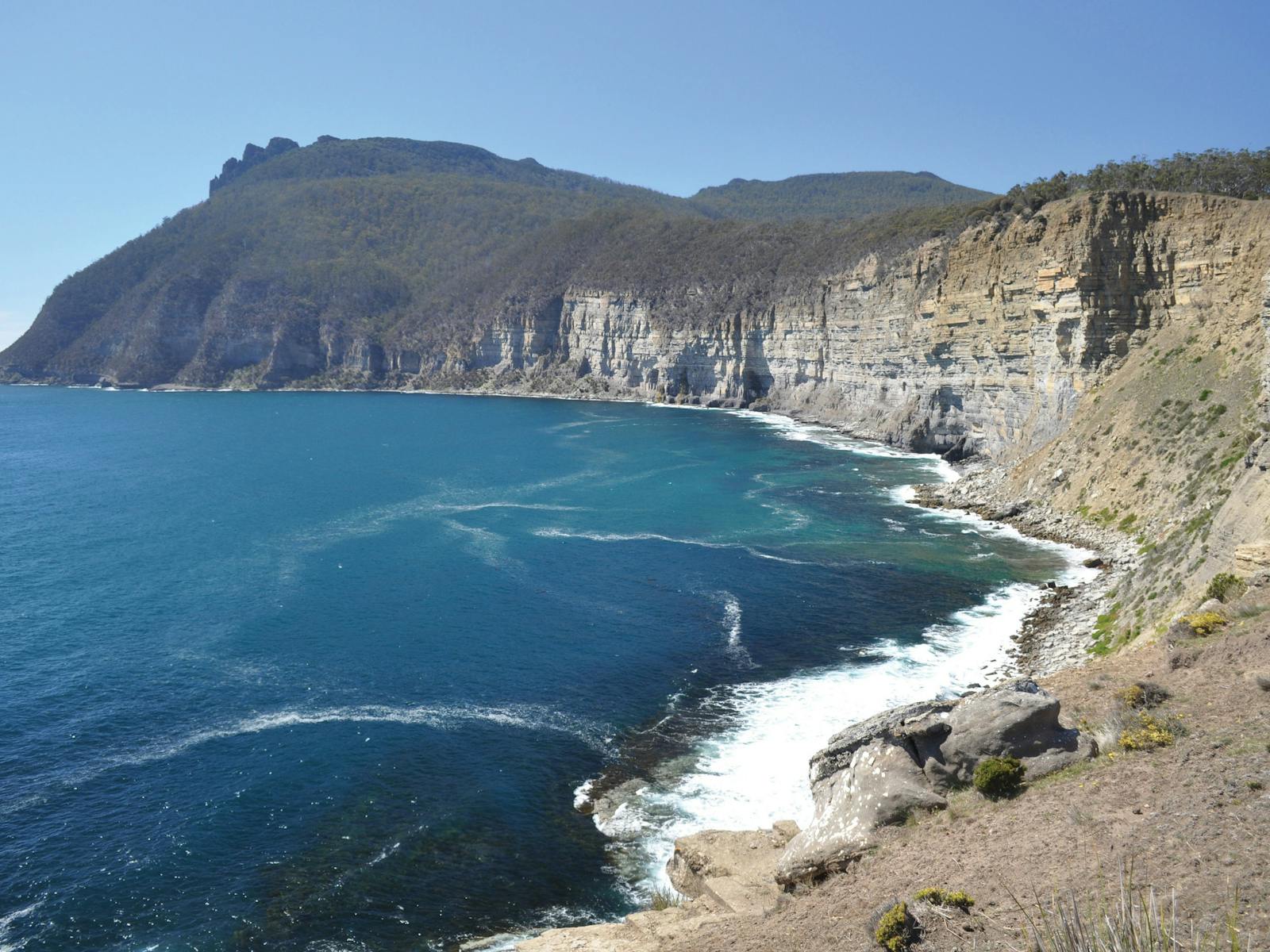Dramatic cliffs and views on the Maria Island Pack-Free Walk by Life's An Adventure