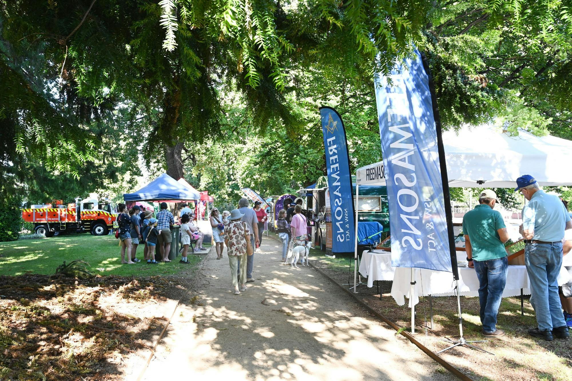 Market stalls at Australia Day celebrations in Cook Park.