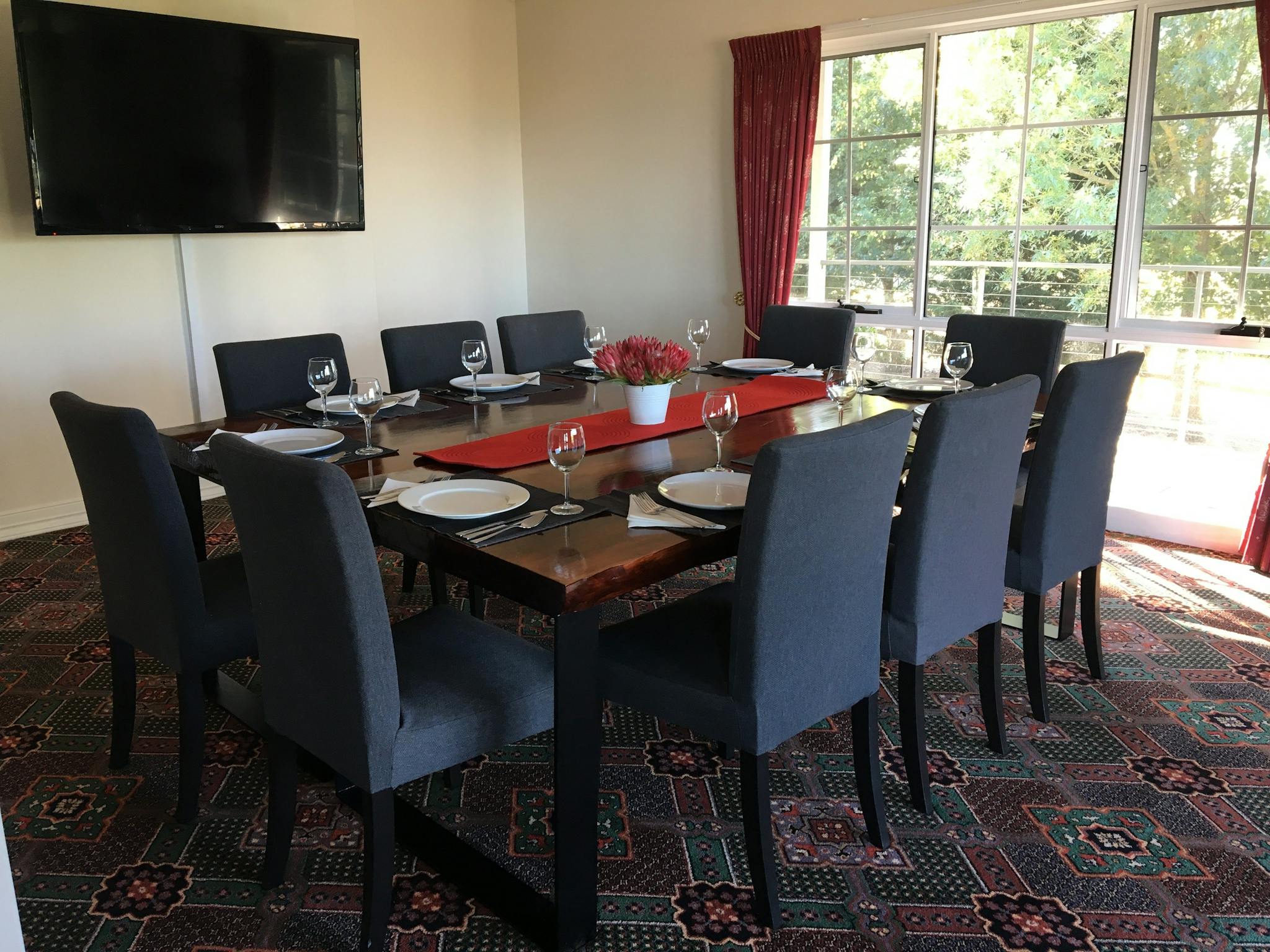 Table in the formal dining room