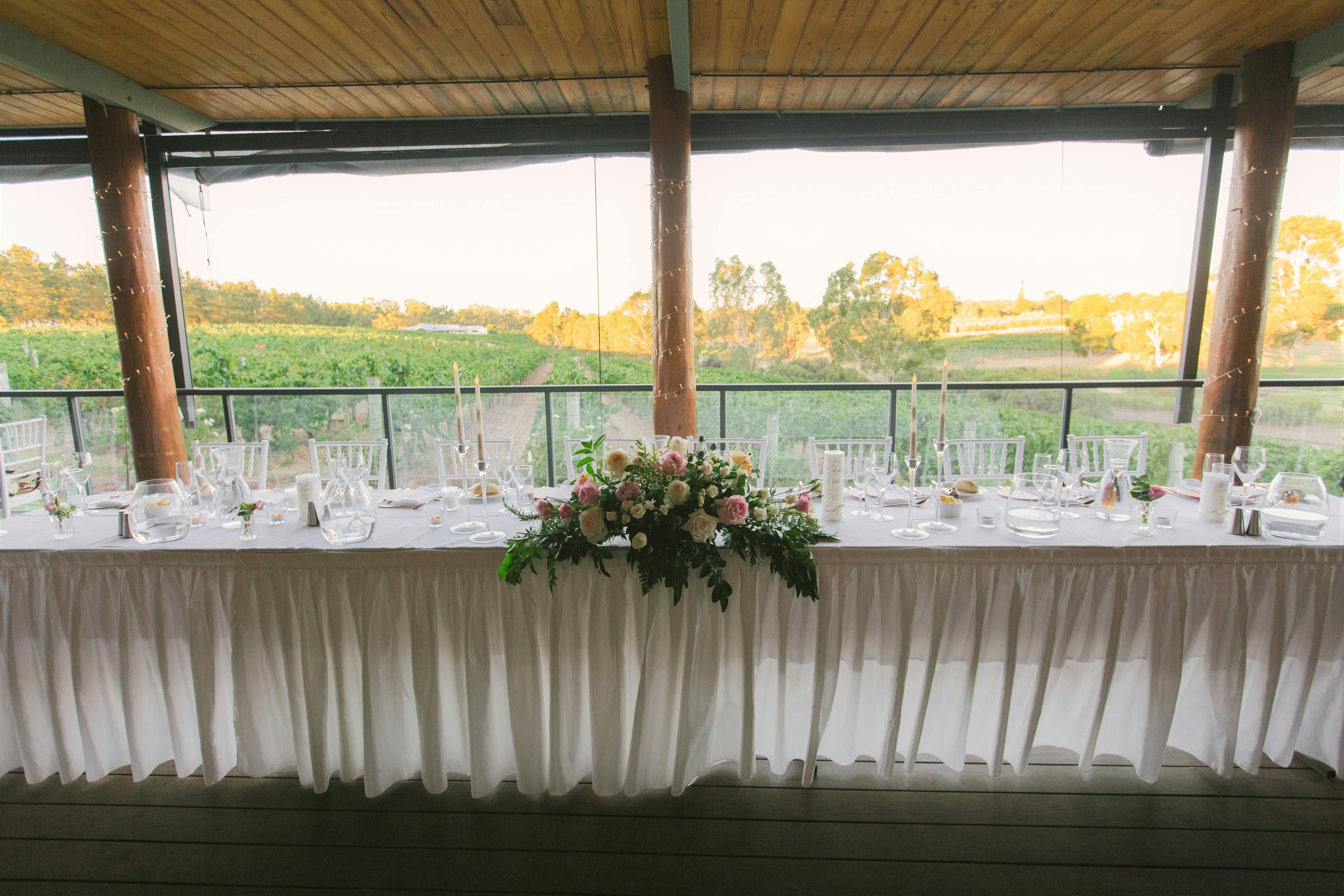 Set up for Wedding Bridal table