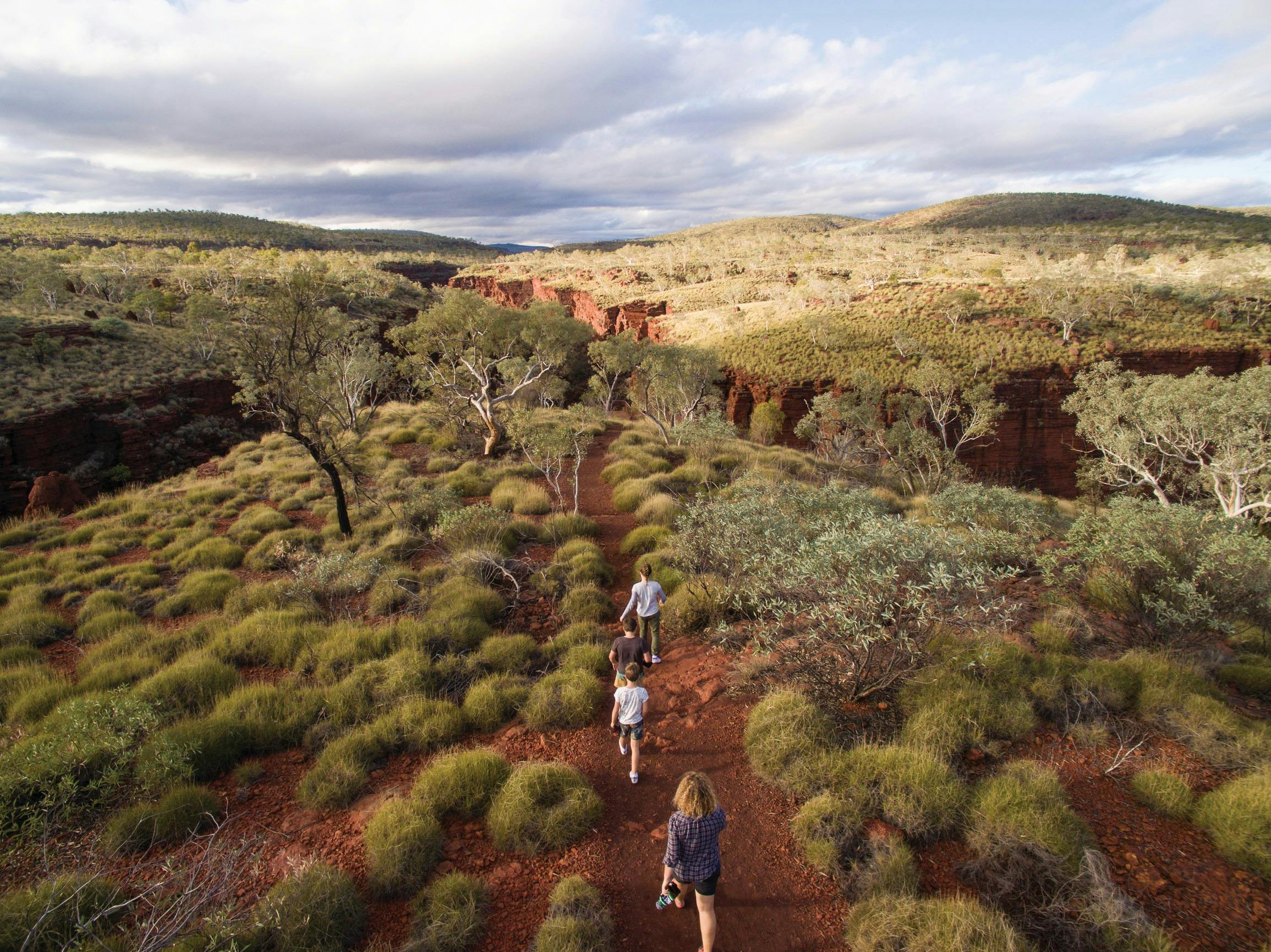 People hiking in Karijini National Park