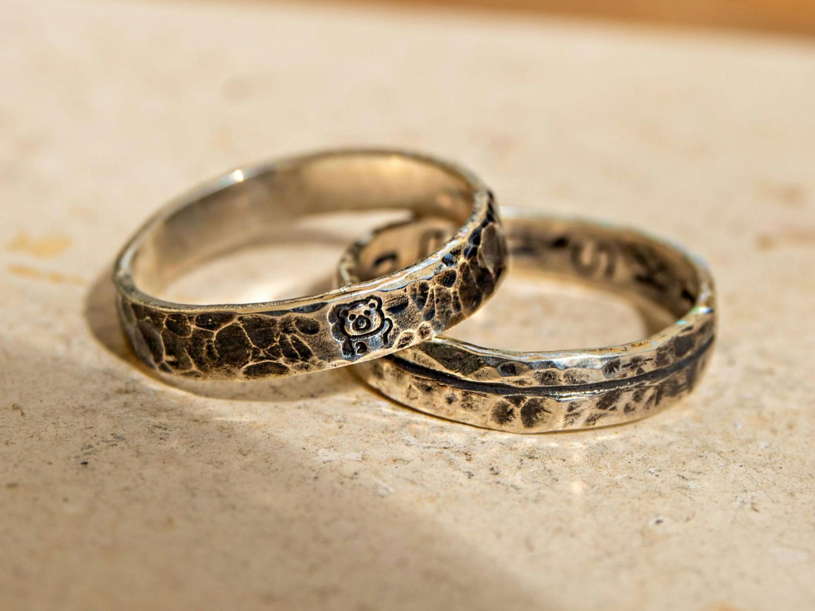 Showcase your custom hammered ring designs, with unique textures from the polishing process.